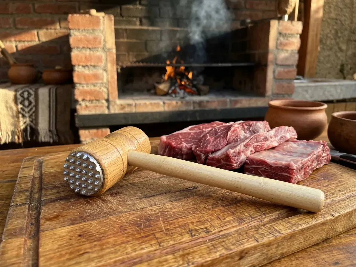 Martillo Ablandador De Carne De Madera-4