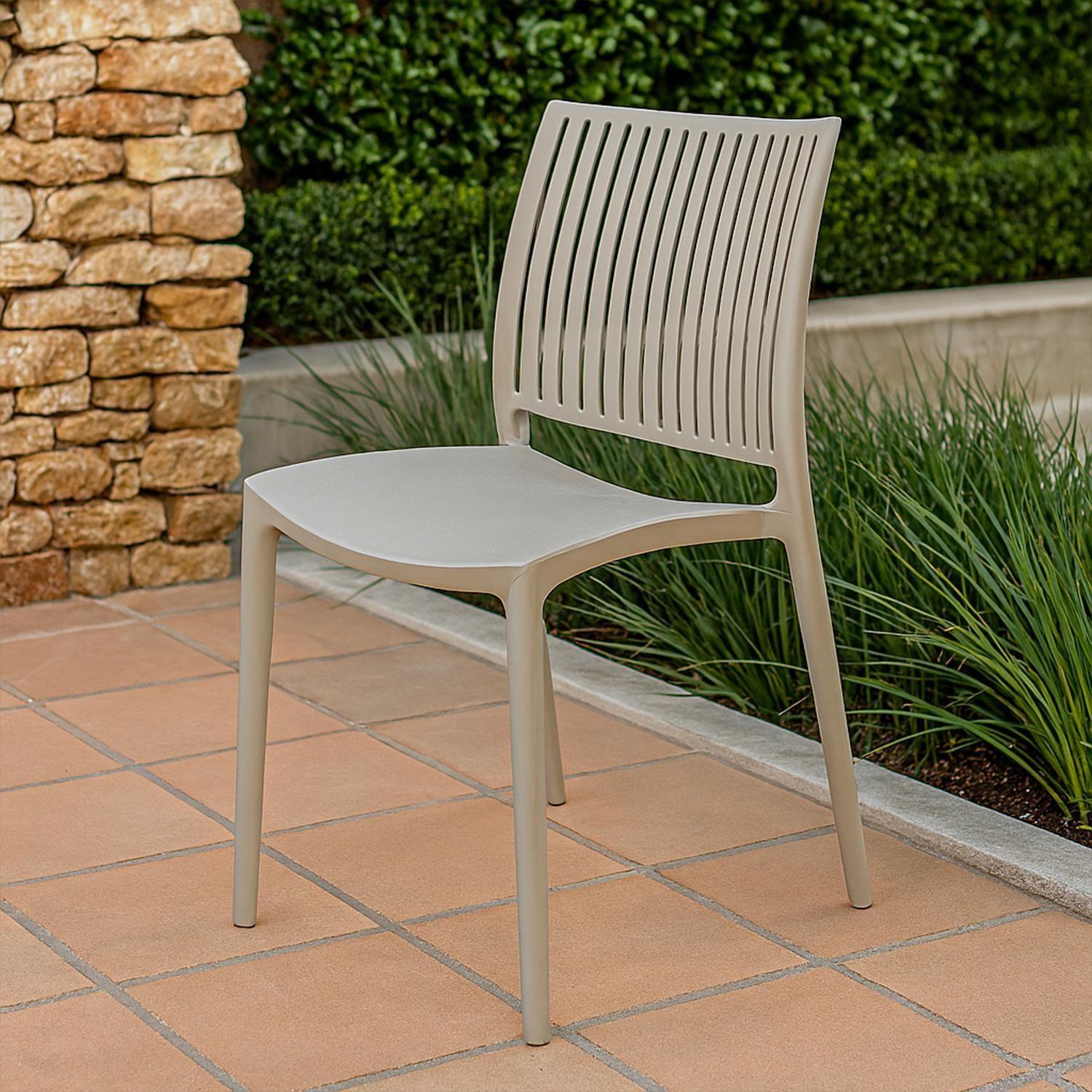 Silla Plástico Apilable Deco Noruega Gris Escandinavia-6