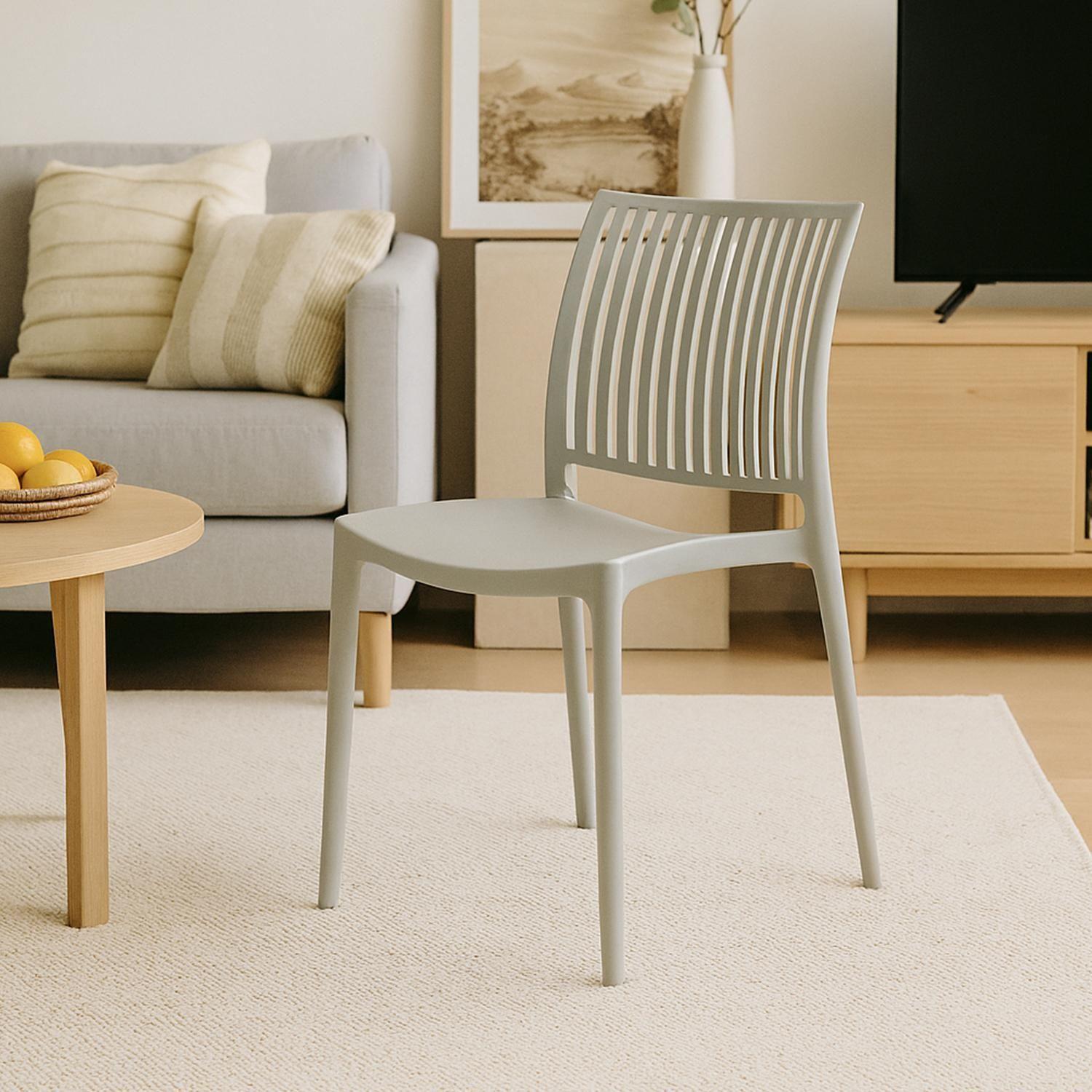 Silla Plástico Apilable Deco Noruega Gris Escandinavia-2