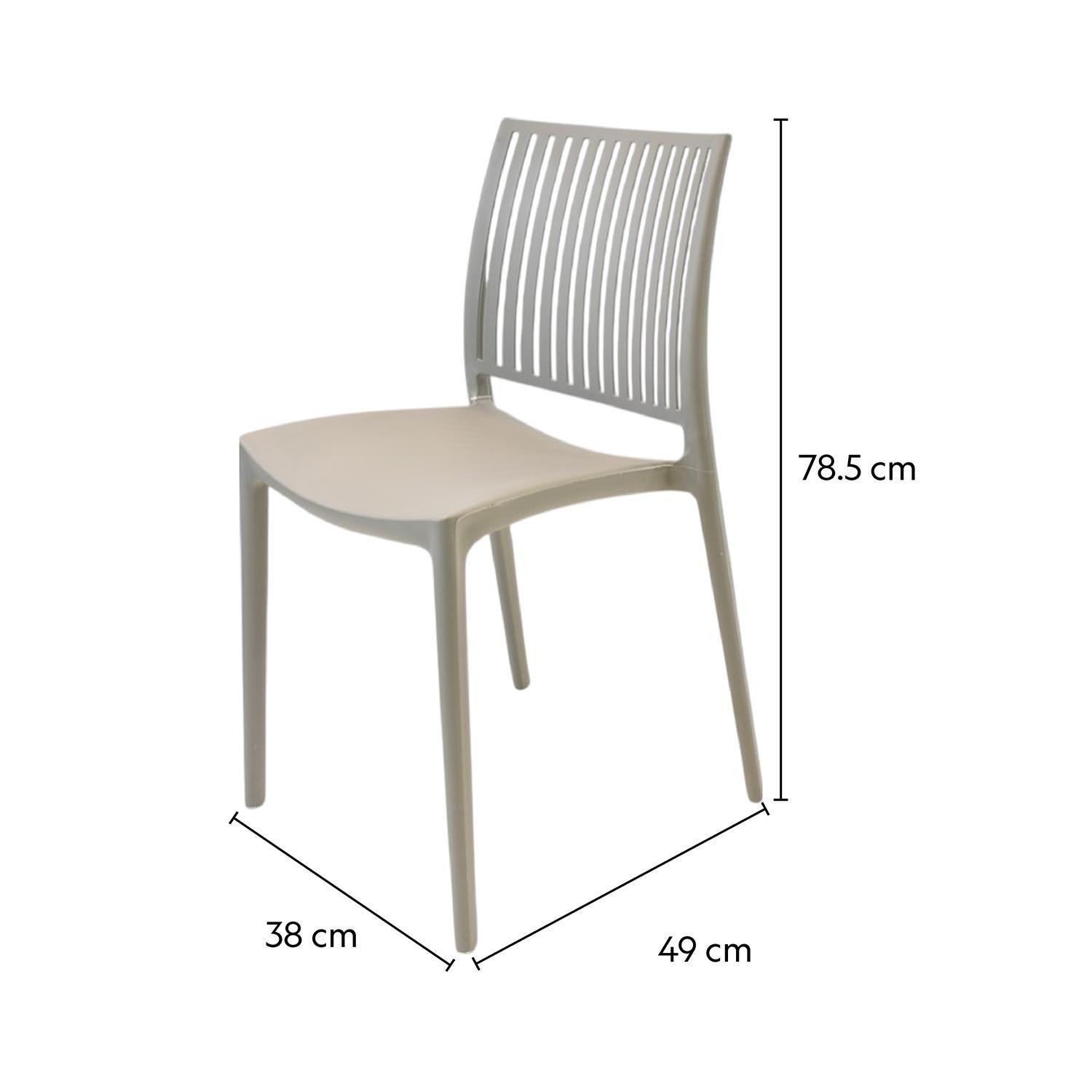 Silla Plástico Apilable Deco Noruega Gris Escandinavia-5