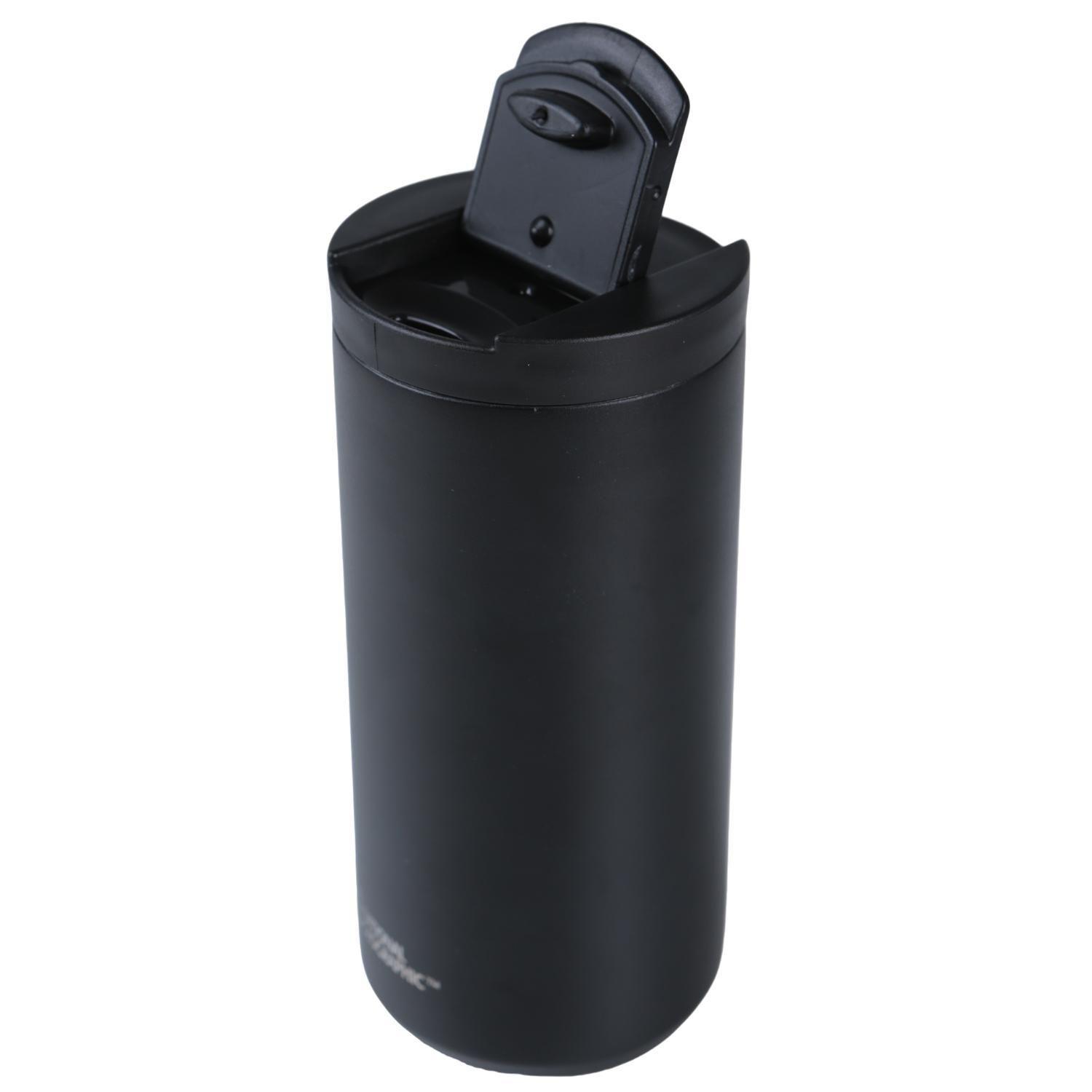 Mug Acero Inoxidable Tapa Flip Antideslizante 350ml Negro-2