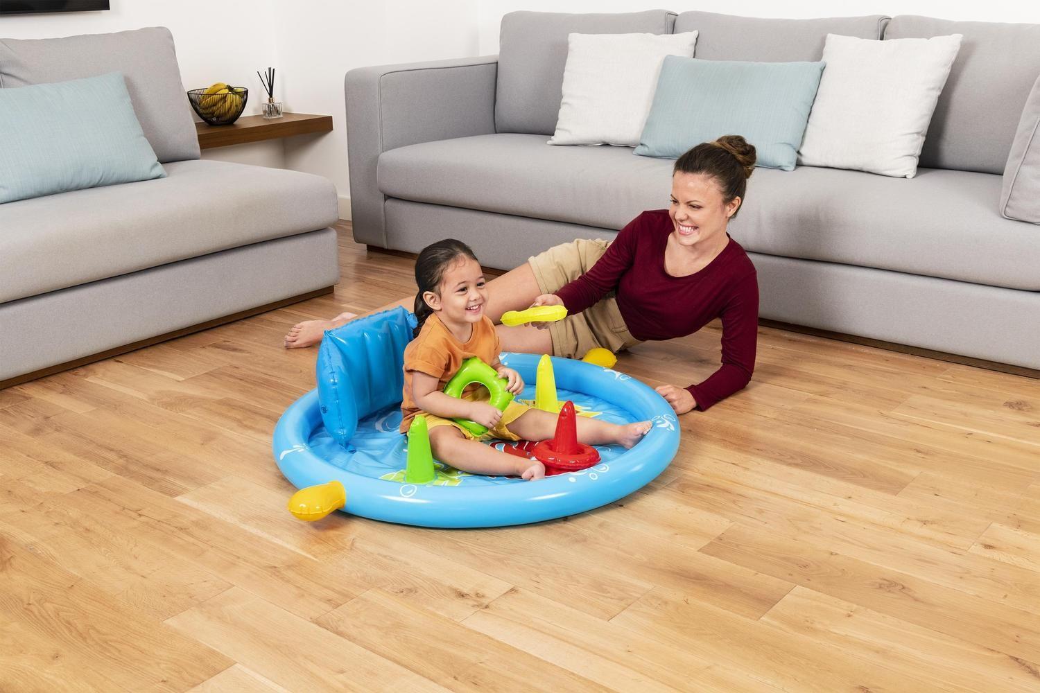 Piscina Inflable Con Techo y Juegos Para Bebés 115x89x76cm-3