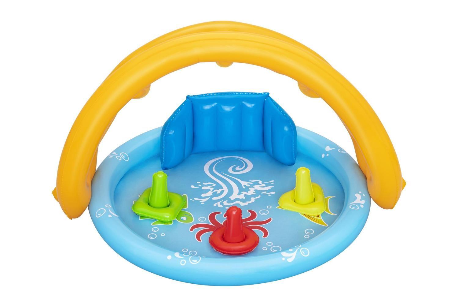 Piscina Inflable Con Techo y Juegos Para Bebés 115x89x76cm-4
