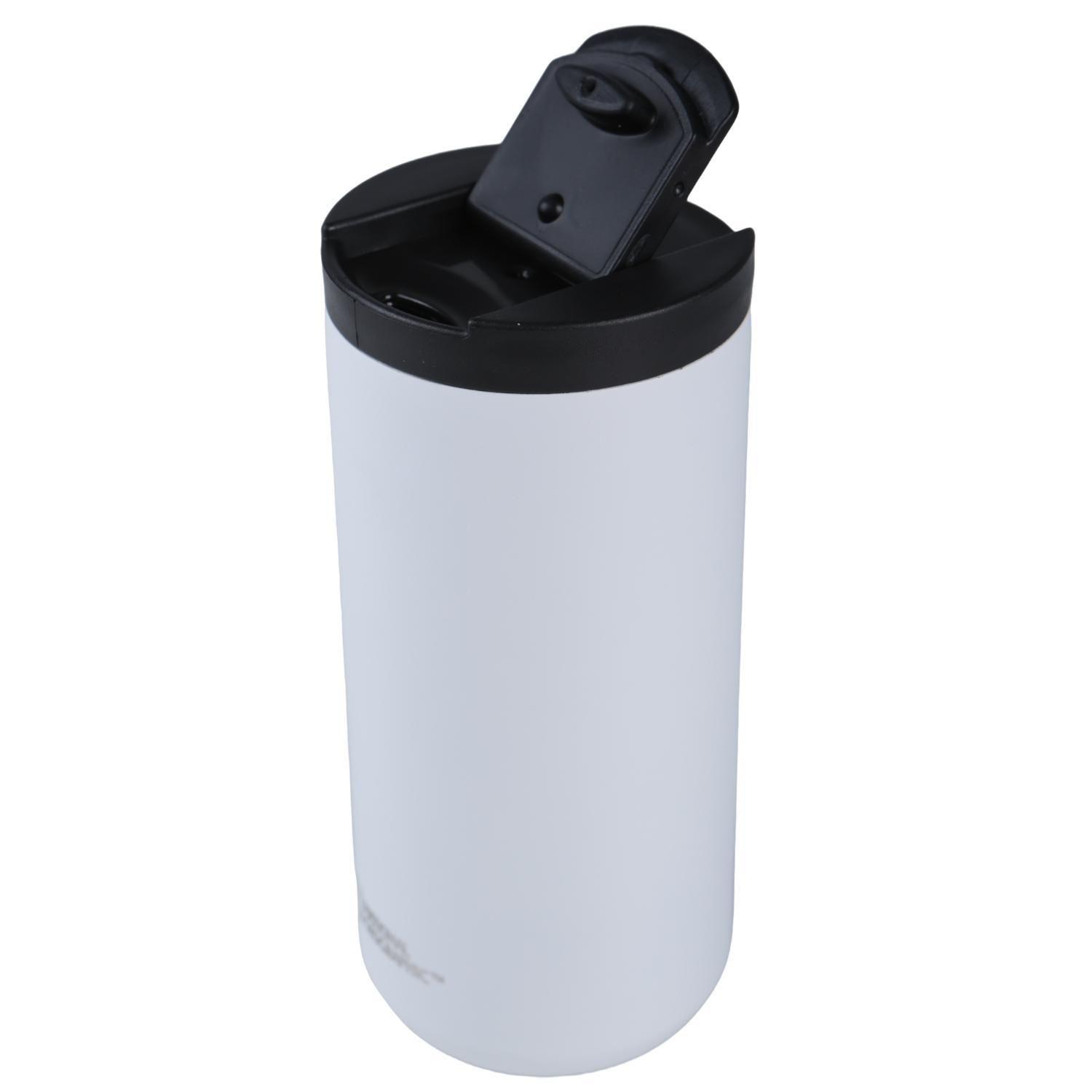 Mug Acero Inoxidable Tapa Flip Antideslizante 350ml Blanco-2