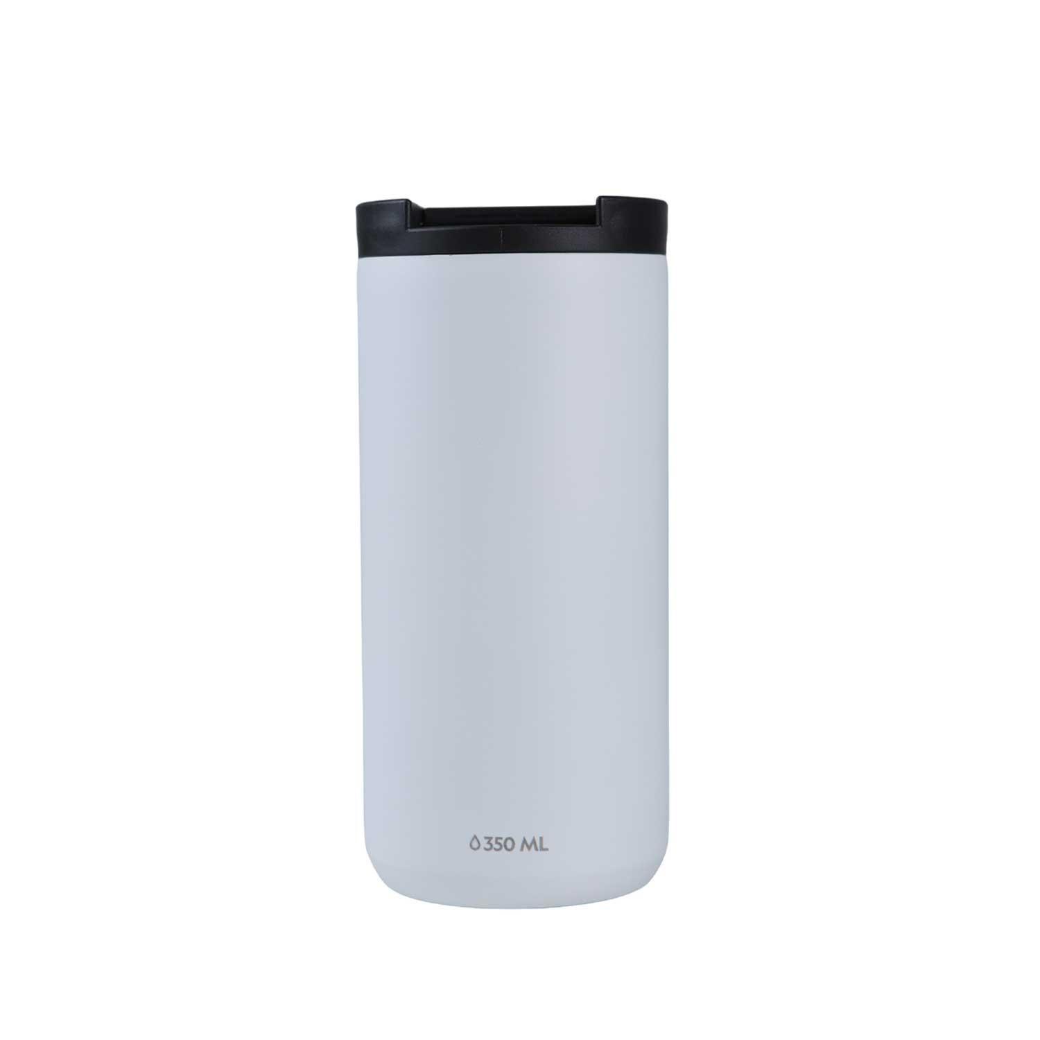 Mug Acero Inoxidable Tapa Flip Antideslizante 350ml Blanco-2