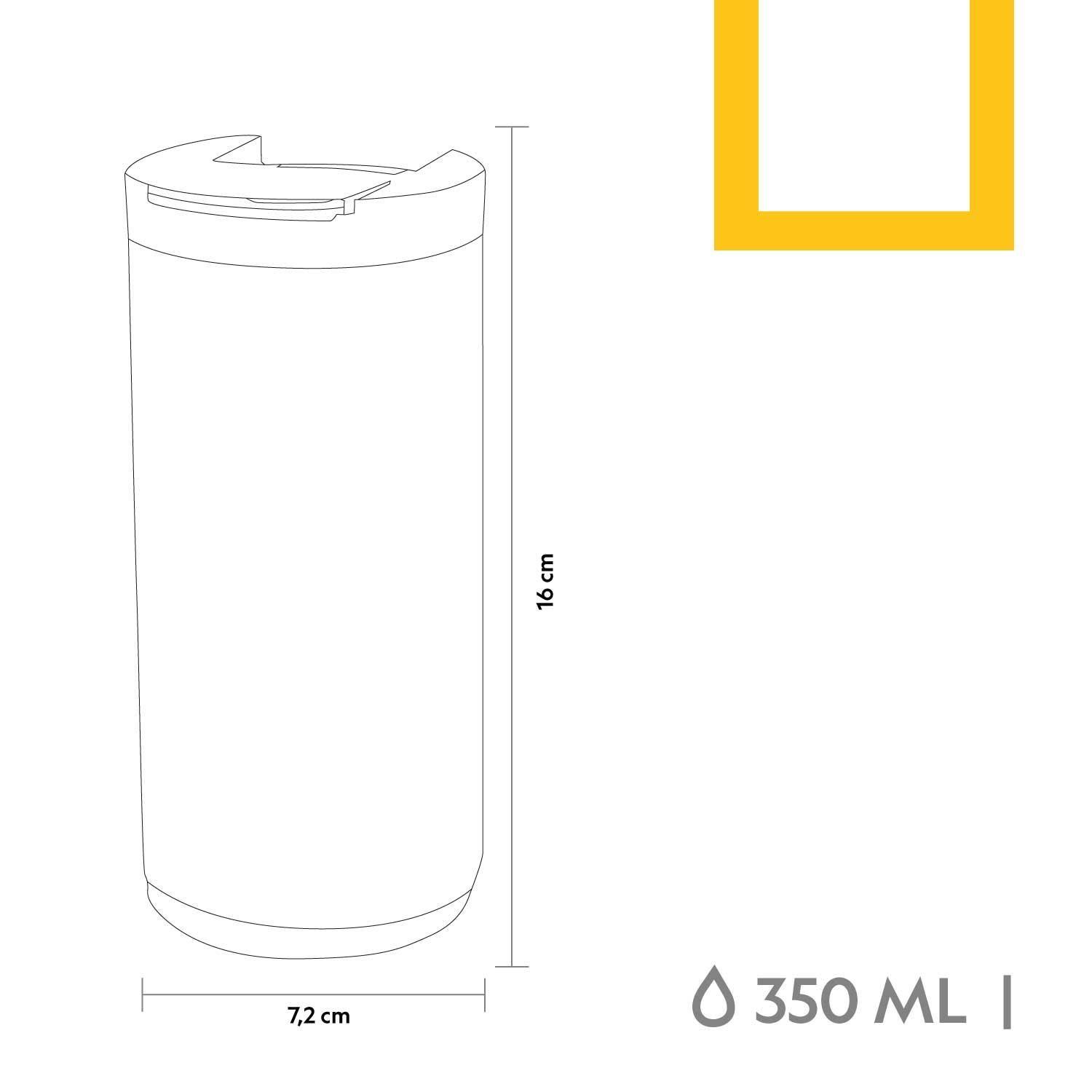 Mug Acero Inoxidable Tapa Flip Antideslizante 350ml Blanco-3
