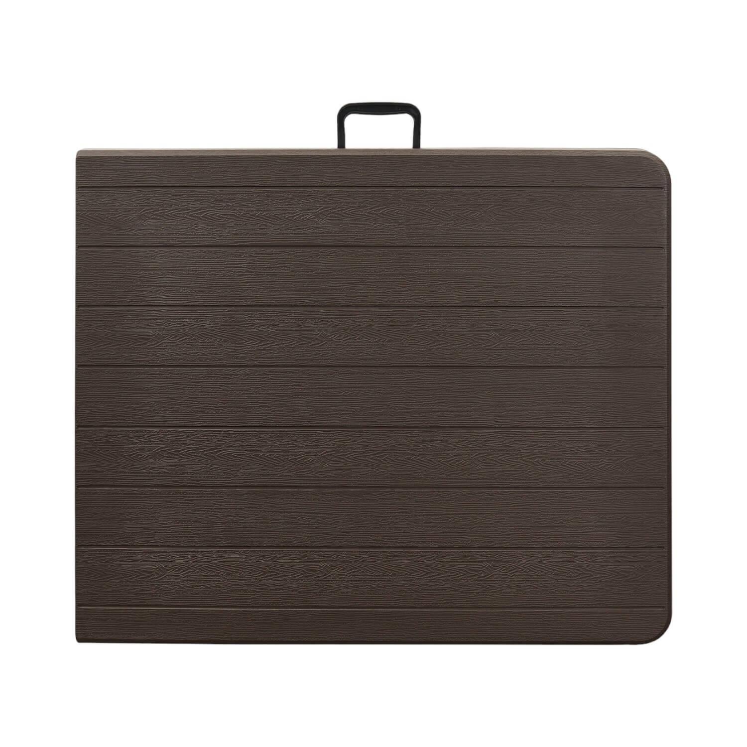 Mesa Plegable Rectangular Diseño Madera 180x74 Café Northwest-3