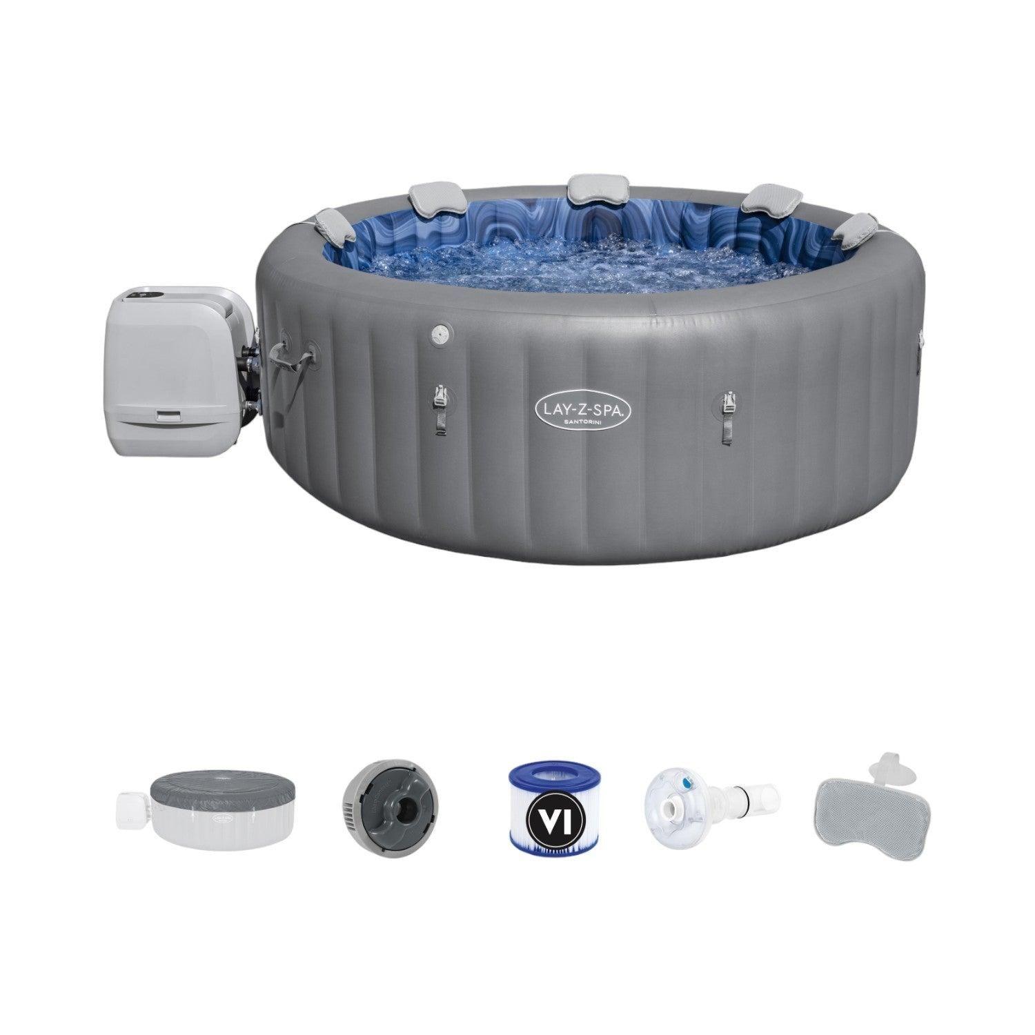 Hot Tub Jacuzzi Inflable Santorini Hidromasaje 7 per Bestway-5