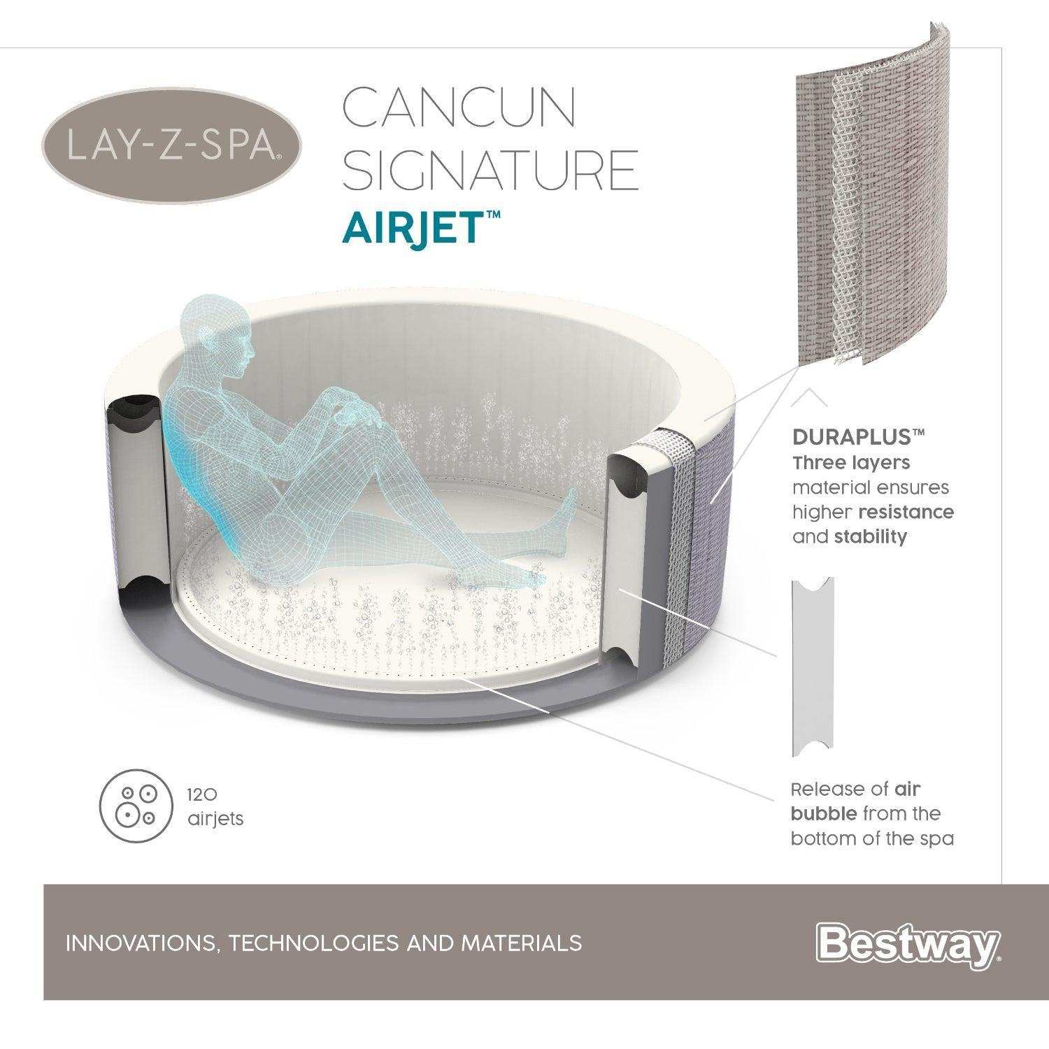 Hot Tub Spa Jacuzzi Inflable Cancún 4 Personas Bestway-2