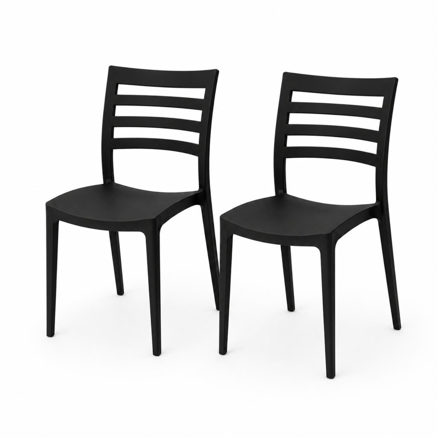 SET 2 Sillas Plástico Apilable Deco Nybro Negra Escandinavia-0