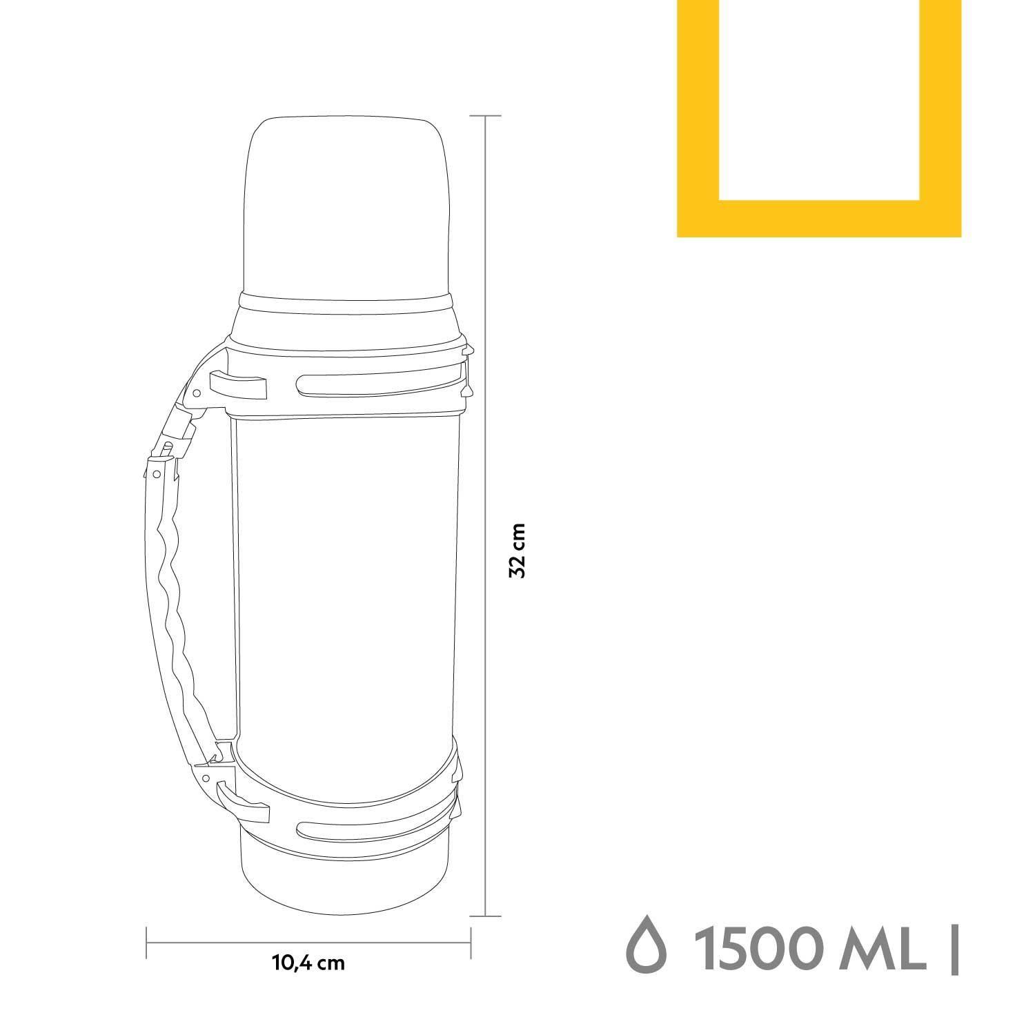 Termo metálico Gris 1500ml National Geographic-4