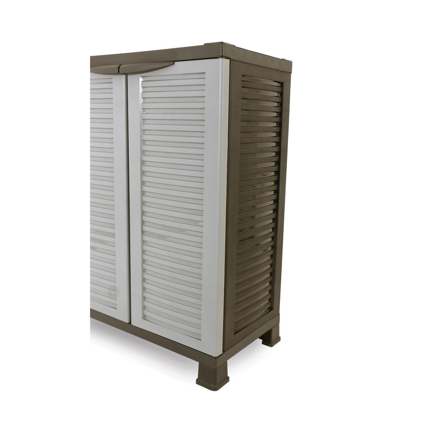 Armario Closet Plástico Mediano Multiuso Gris 68x39x92cm-5