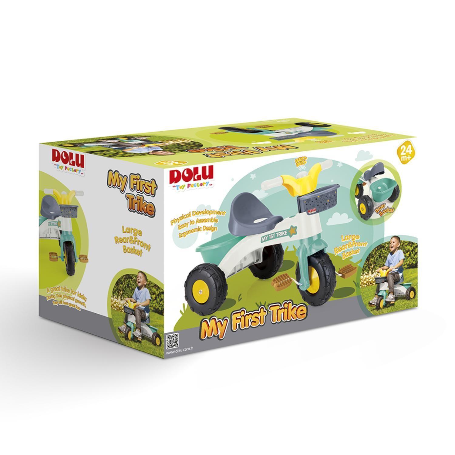 Triciclo a pedales Blanco Celeste para Niños 90x45x84cm Dolu-2