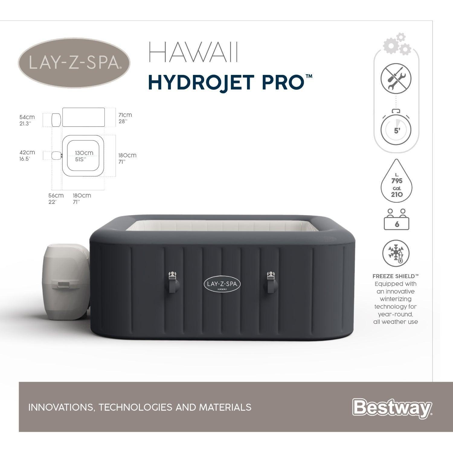 Hot Tub Jacuzzi Inflable Hawaii Hidromasaje 6 Pers Bestway-5