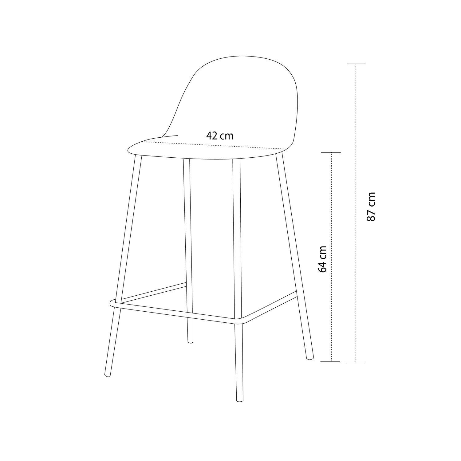 Piso Taburete Silla Alta Bar Cocina Eira 65 cm Beige-5