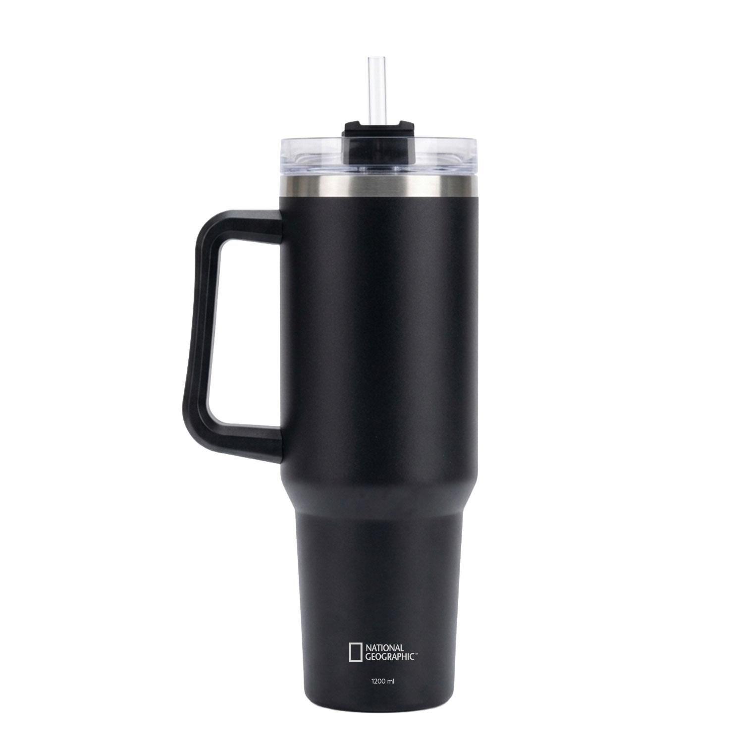 Botella Vaso Termico Mango 1,2L Negro National Geographic-0