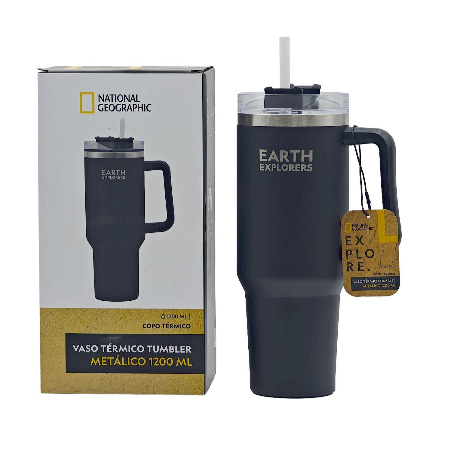 Botella Vaso Termico Mango 1,2L Negro National Geographic-4