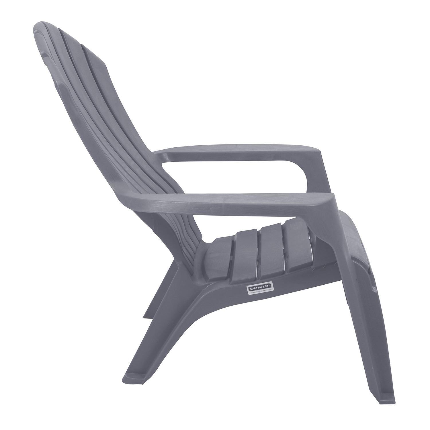 Silla Reposera Plástica Terraza Gris Claro Northwest-3
