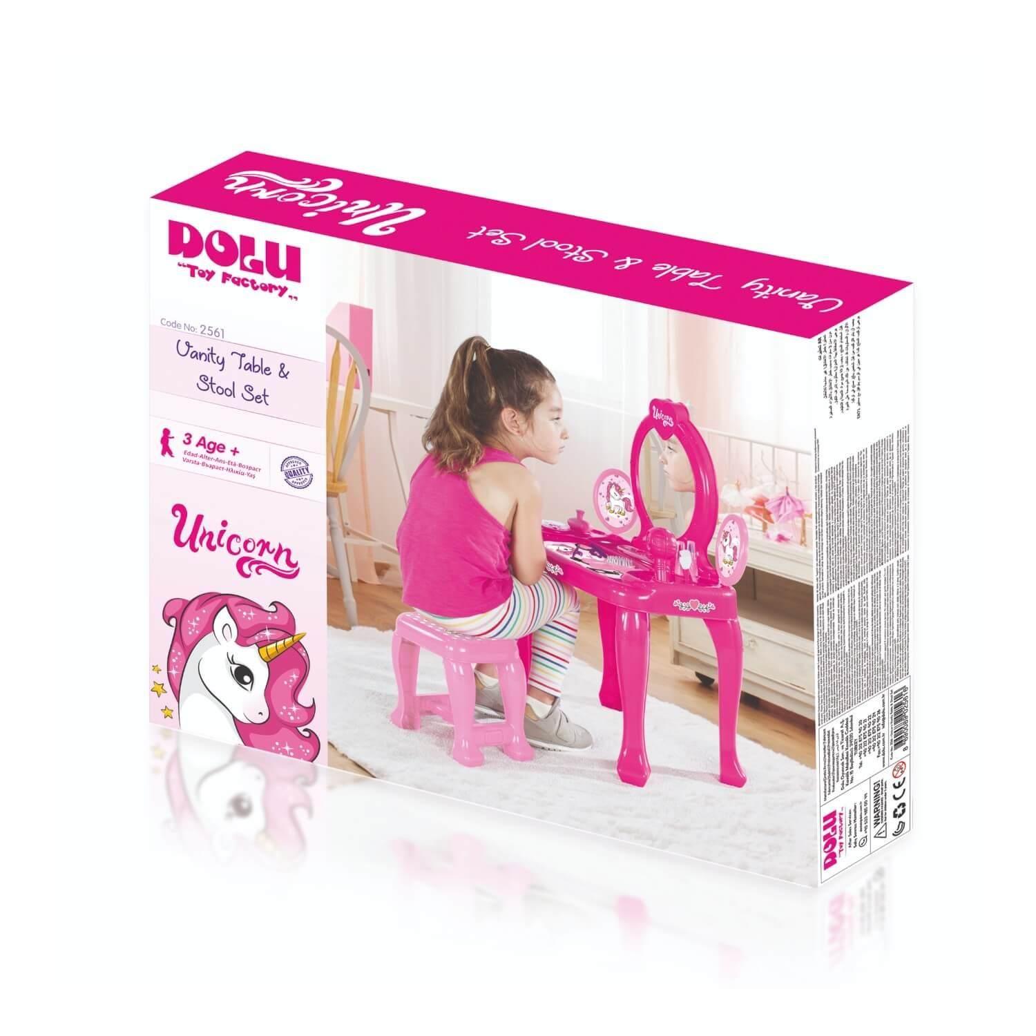 Tocador Maquillaje Para Niñas con Espejo 47X31X71 Cms Dolu-1