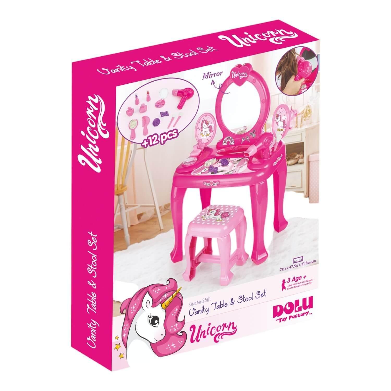 Tocador Maquillaje Para Niñas con Espejo 47X31X71 Cms Dolu-4