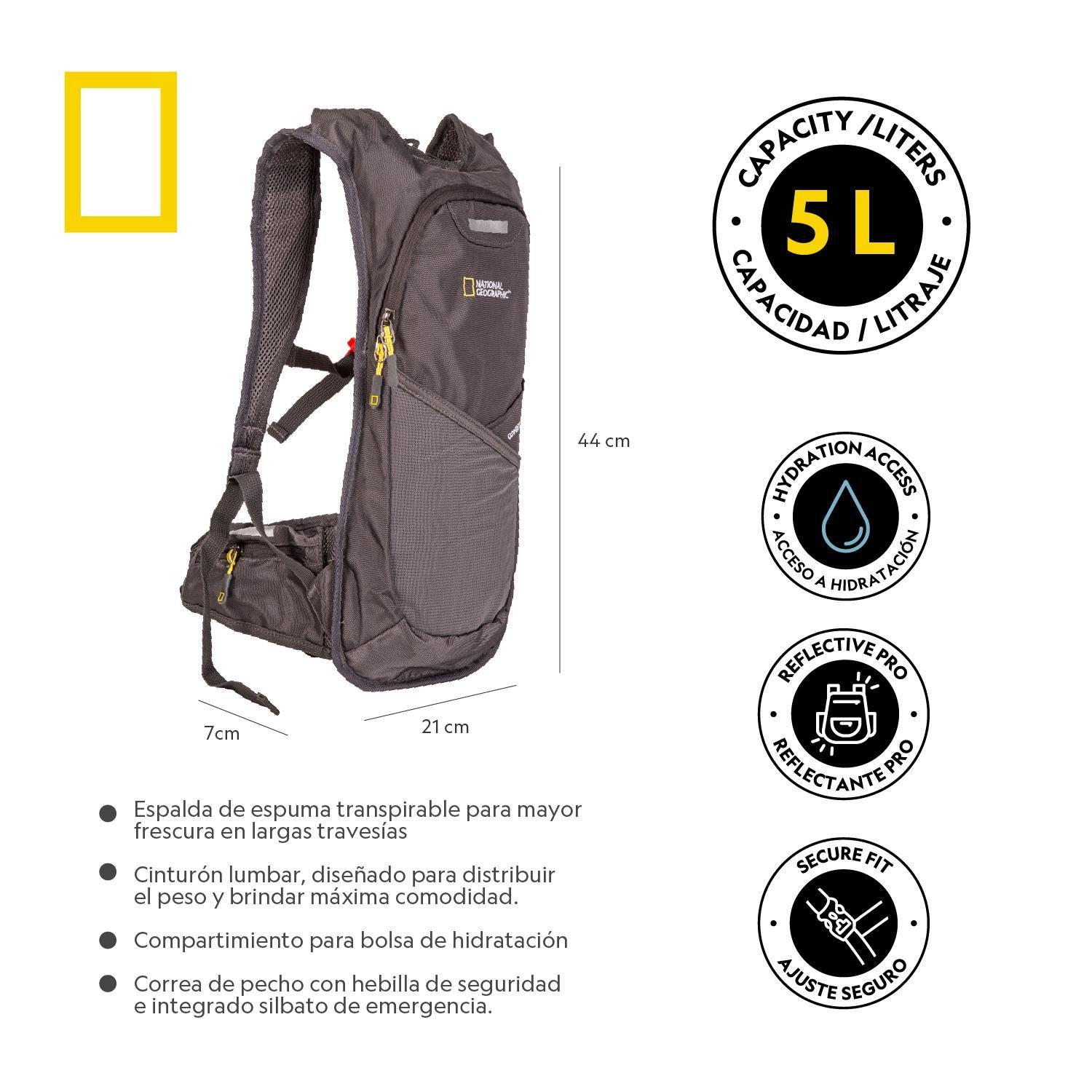 Mochila Hidratación Coniston Gris 5L National Geographic-2
