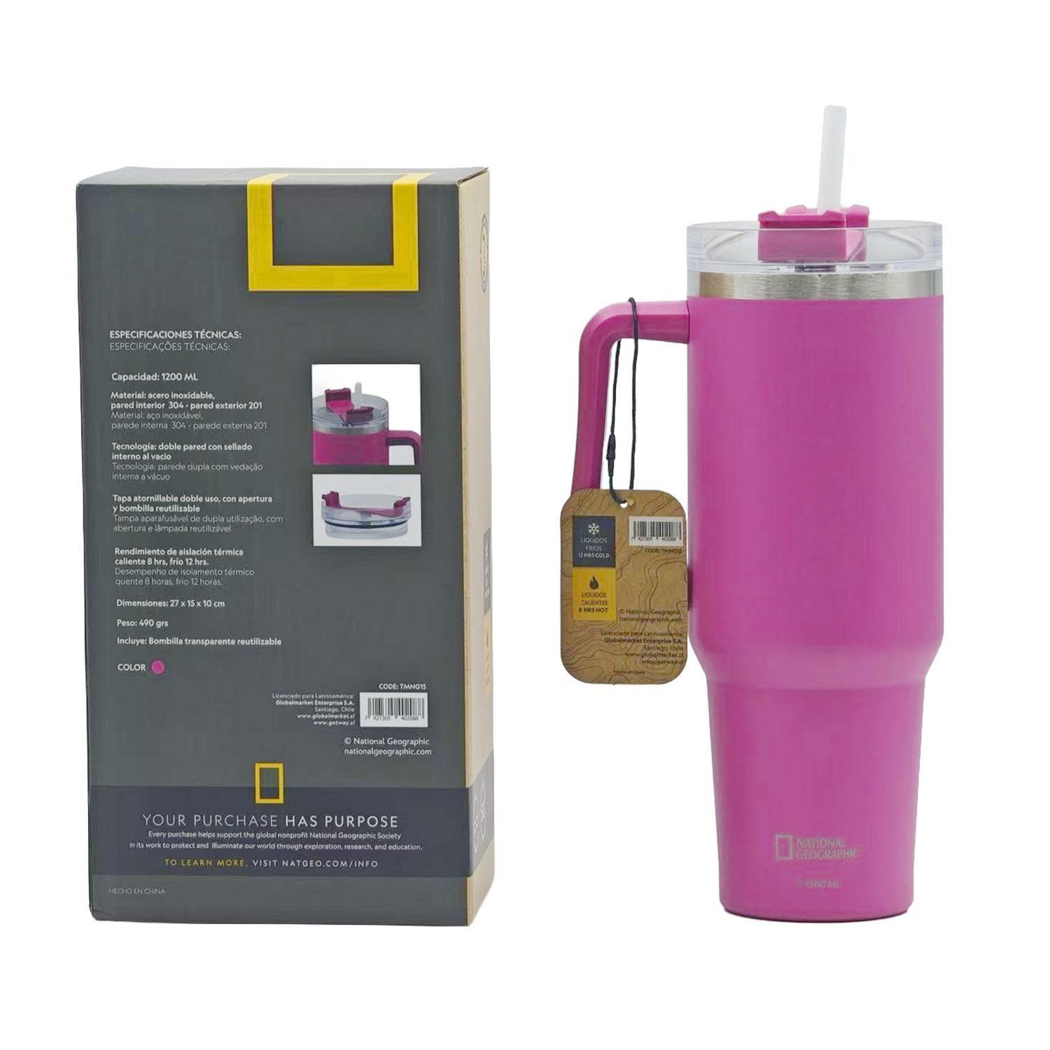 Botella Vaso Termico Mango 1,2L Fucsia National Geographic-5