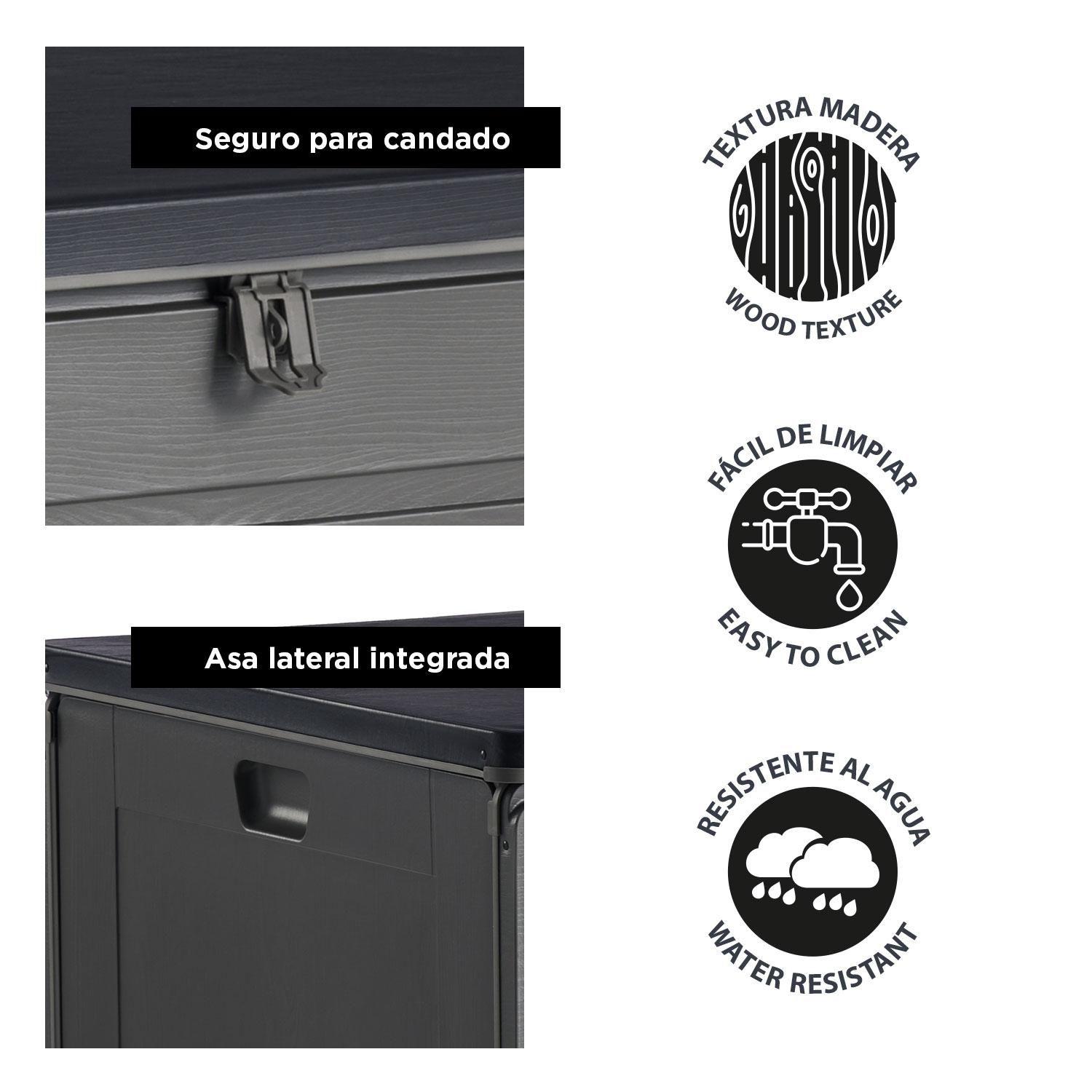 Baúl Bodega Caja Almacenaje 680L Gris Oscuro Northwest-4
