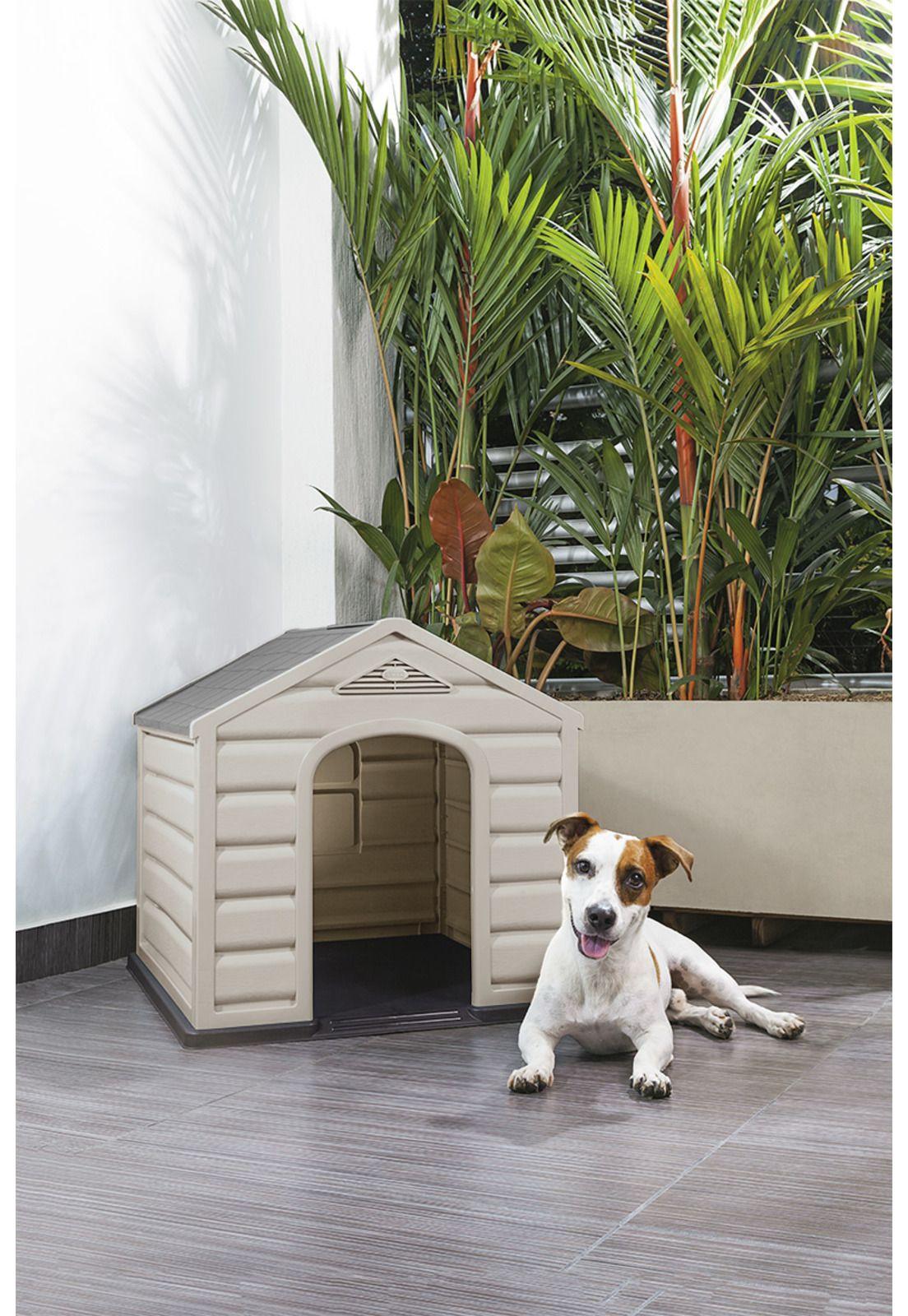 Casa Para Perro Grande Techo Gris 92x90x89 cms Rimax-3