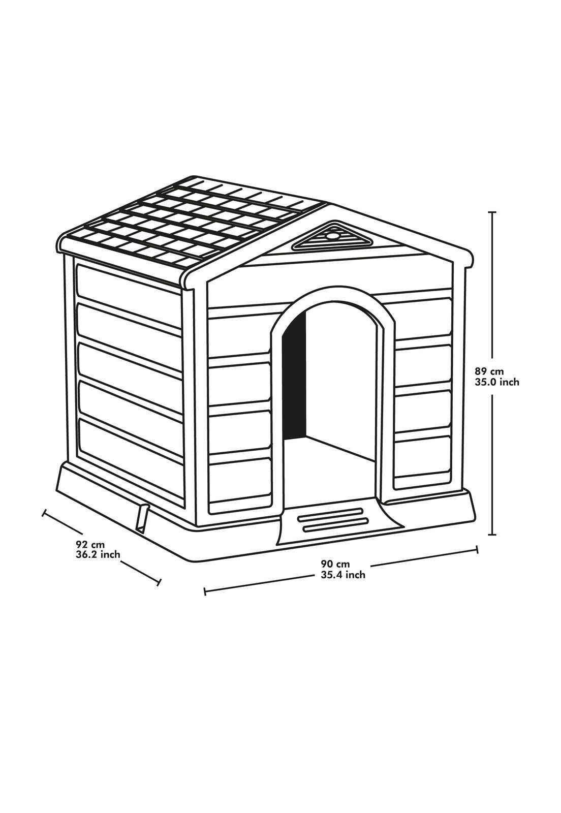 Casa Para Perro Grande Techo Gris 92x90x89 cms Rimax-4