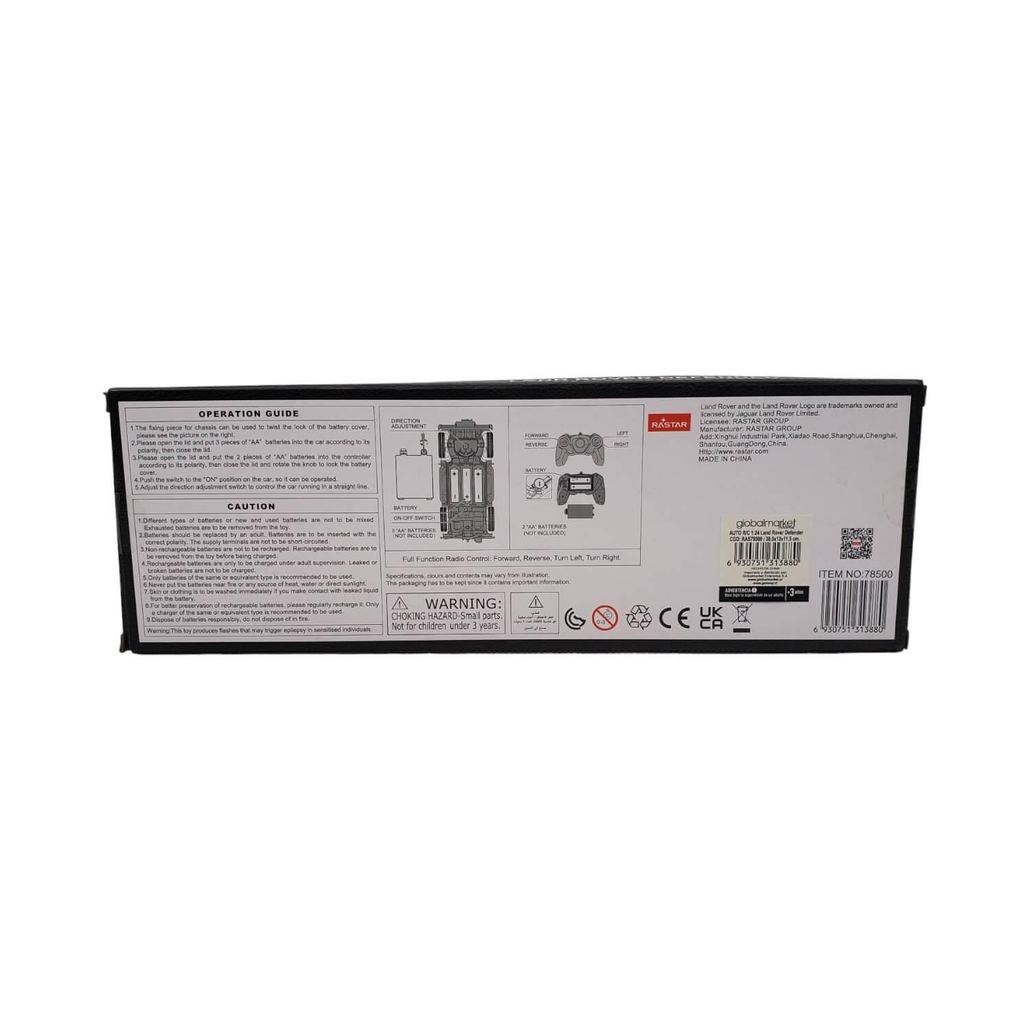 Auto a control remoto Land Rover Defender Escala 1:24 Rastar-9