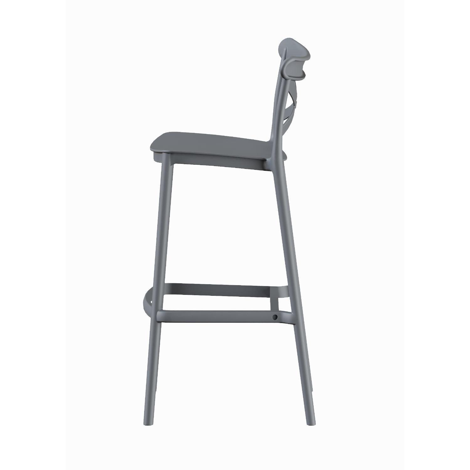 Piso Taburete Silla alta bar cocina Danessa 75cm Gris Oscuro-4