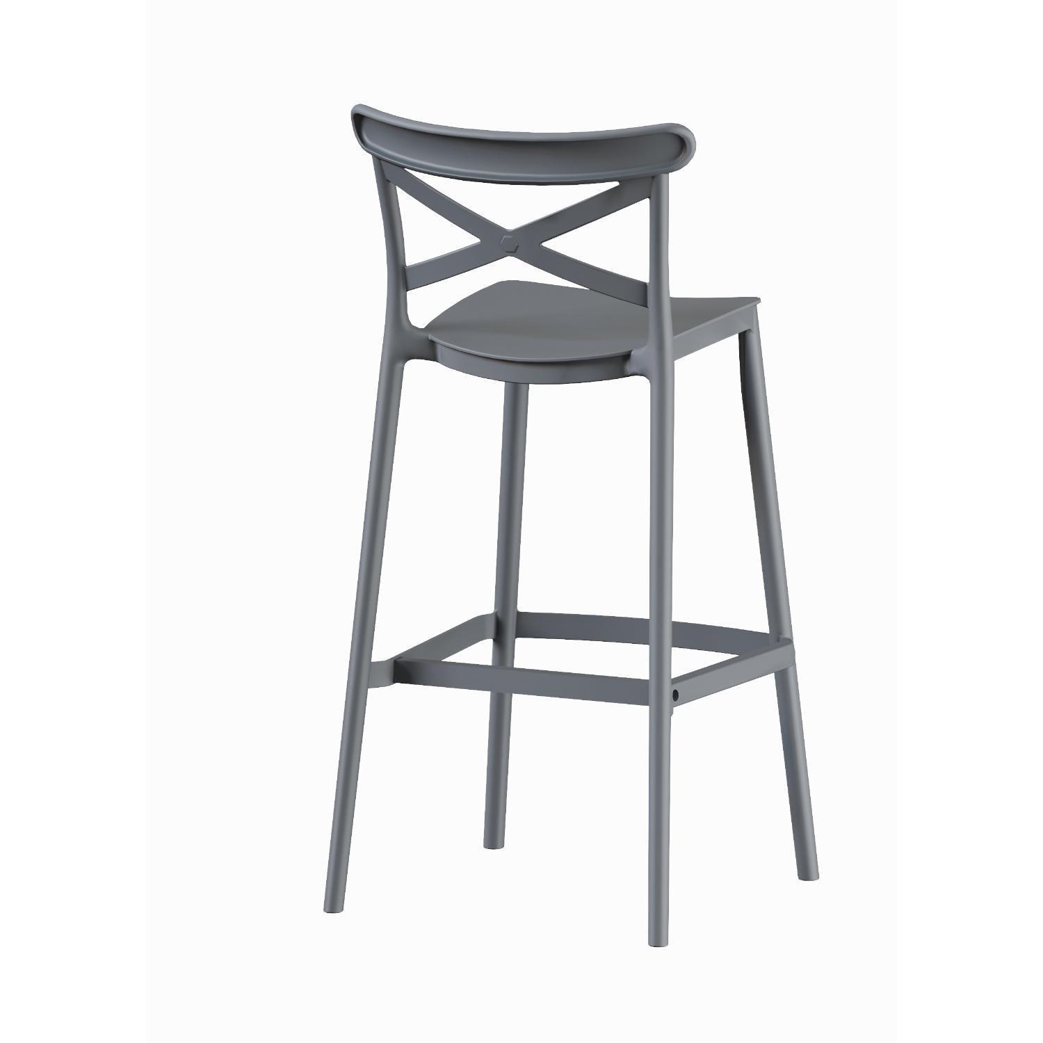 Piso Taburete Silla alta bar cocina Danessa 75cm Gris Oscuro-5