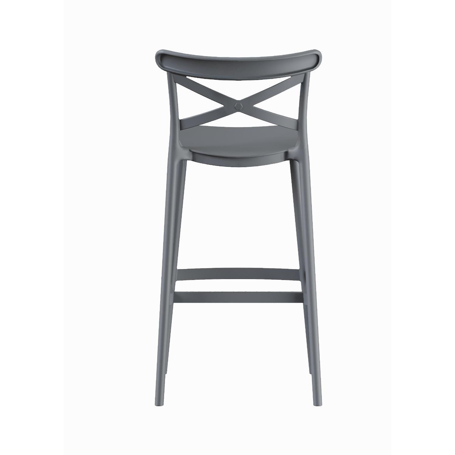 Piso Taburete Silla alta bar cocina Danessa 75cm Gris Oscuro-6