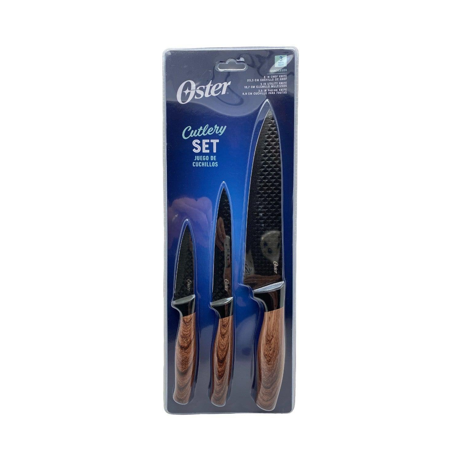 Set Cuchillos acero inoxidable 3 piezas Gunderson Oster-3