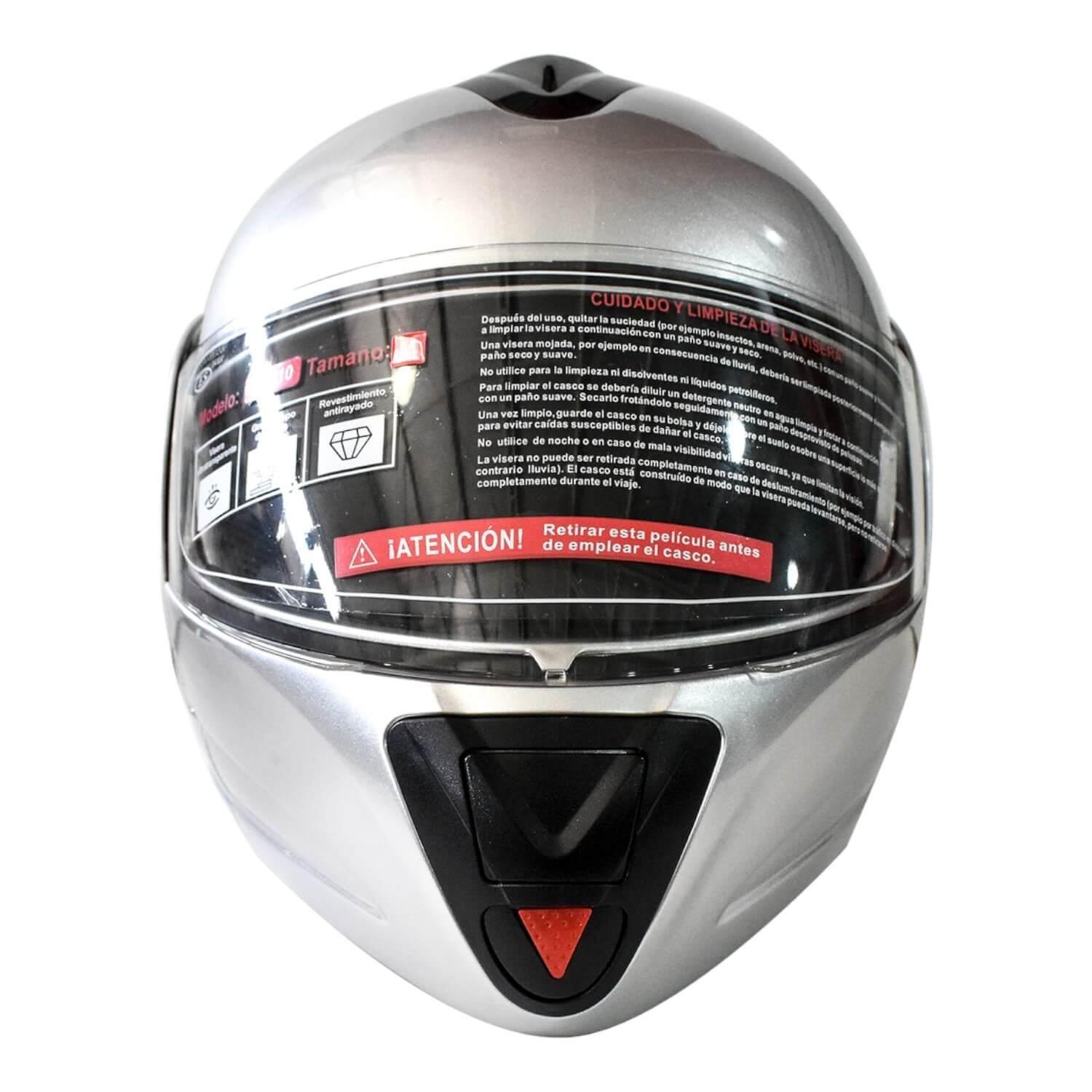 Casco Full Face Bx210 Talla M Silver Bex Certificado DOT-3