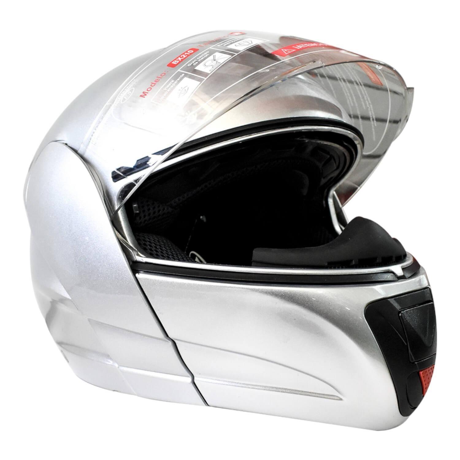 Casco Full Face Bx210 Talla M Silver Bex Certificado DOT-5
