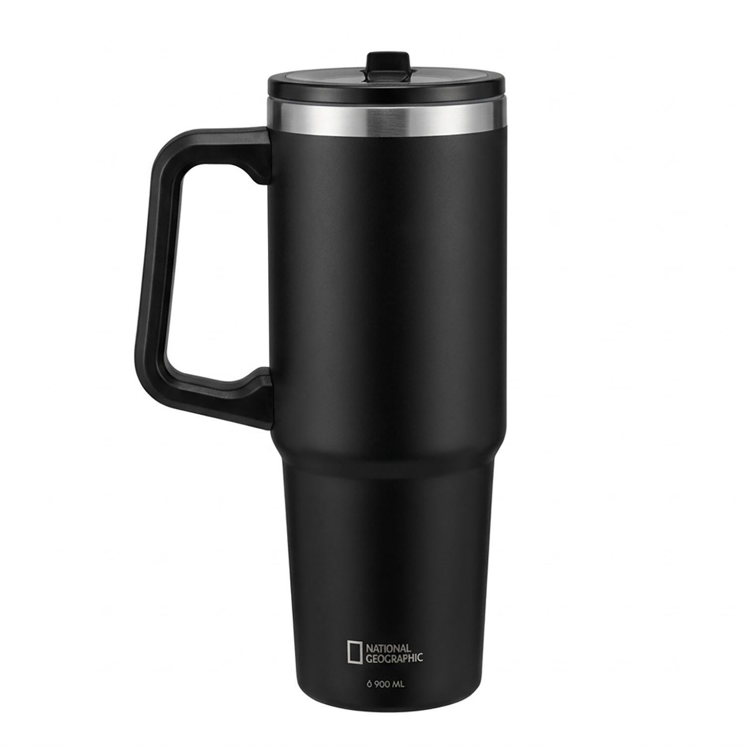 Botella Vaso Termico Mango 900ml Negro National Geographic-0