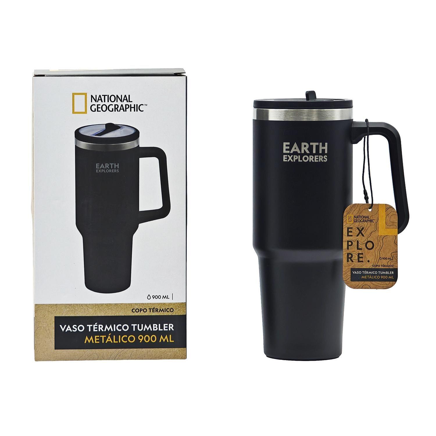 Botella Vaso Termico Mango 900ml Negro National Geographic-4