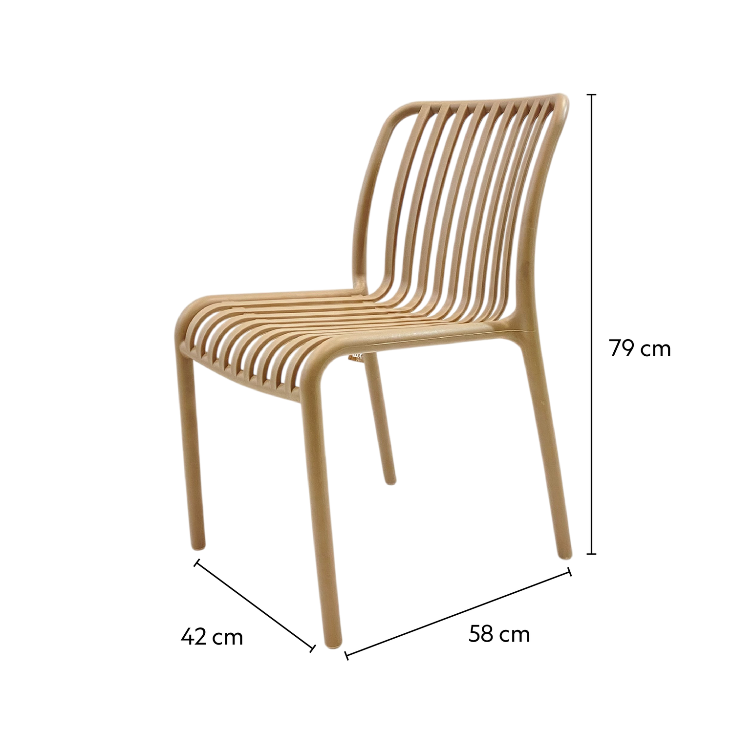 Silla Plástico Apilable Deco Bremen Beige Escandinavia-4