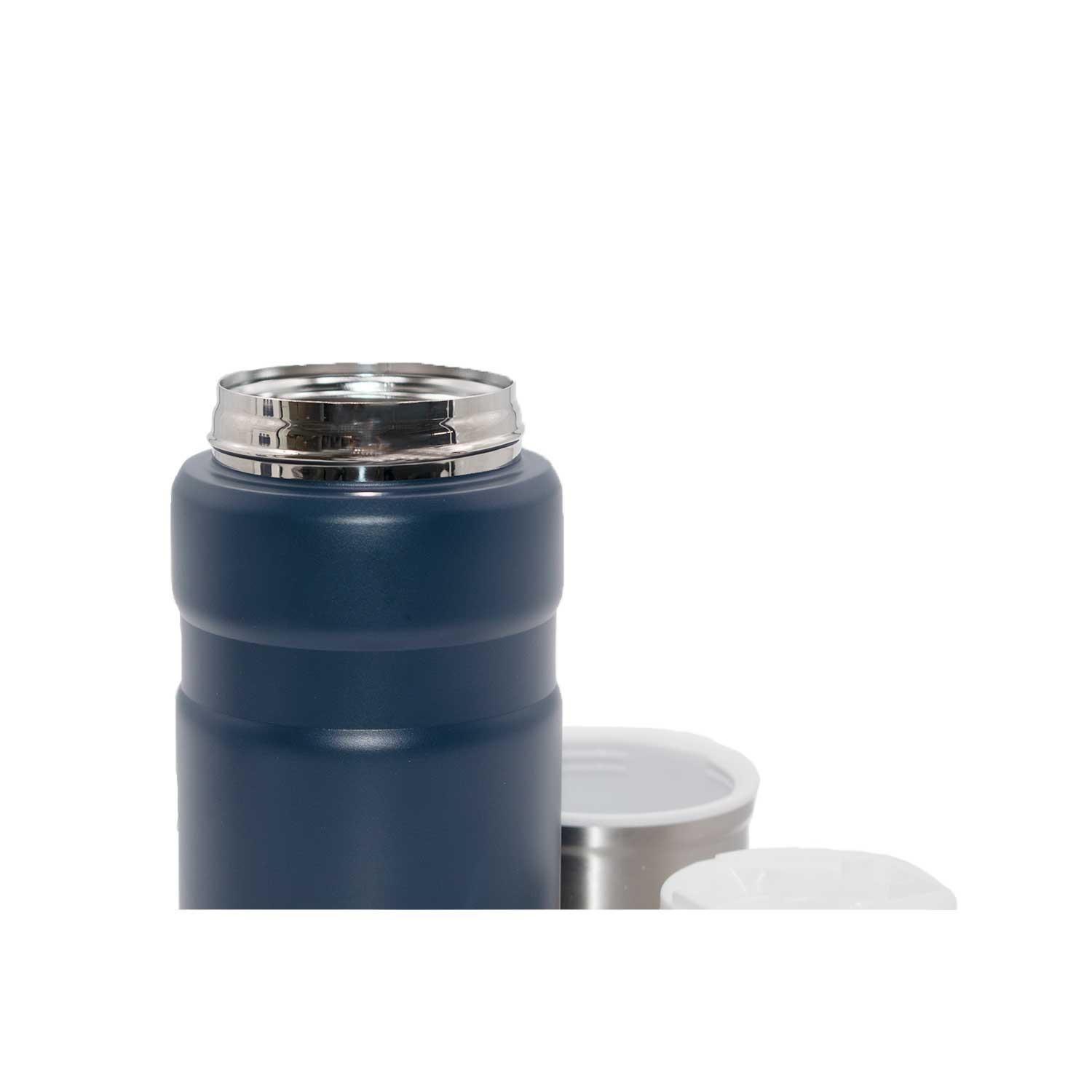 Termo Comida Acero Inoxidable 750ml con cubiertos Azul-4