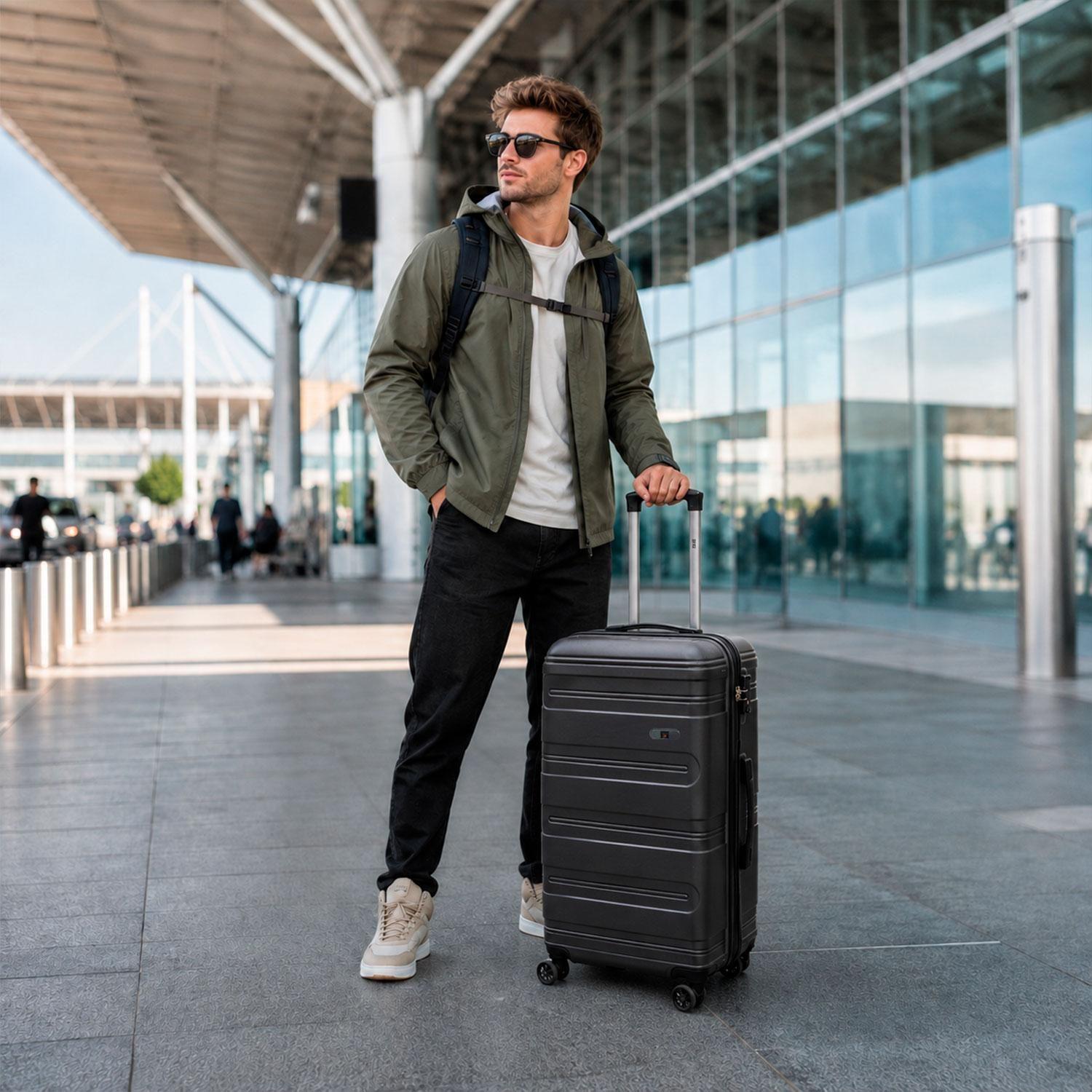 Maleta North Pak Rigida Resistente Ultraliviana 24" 59L Gris-2