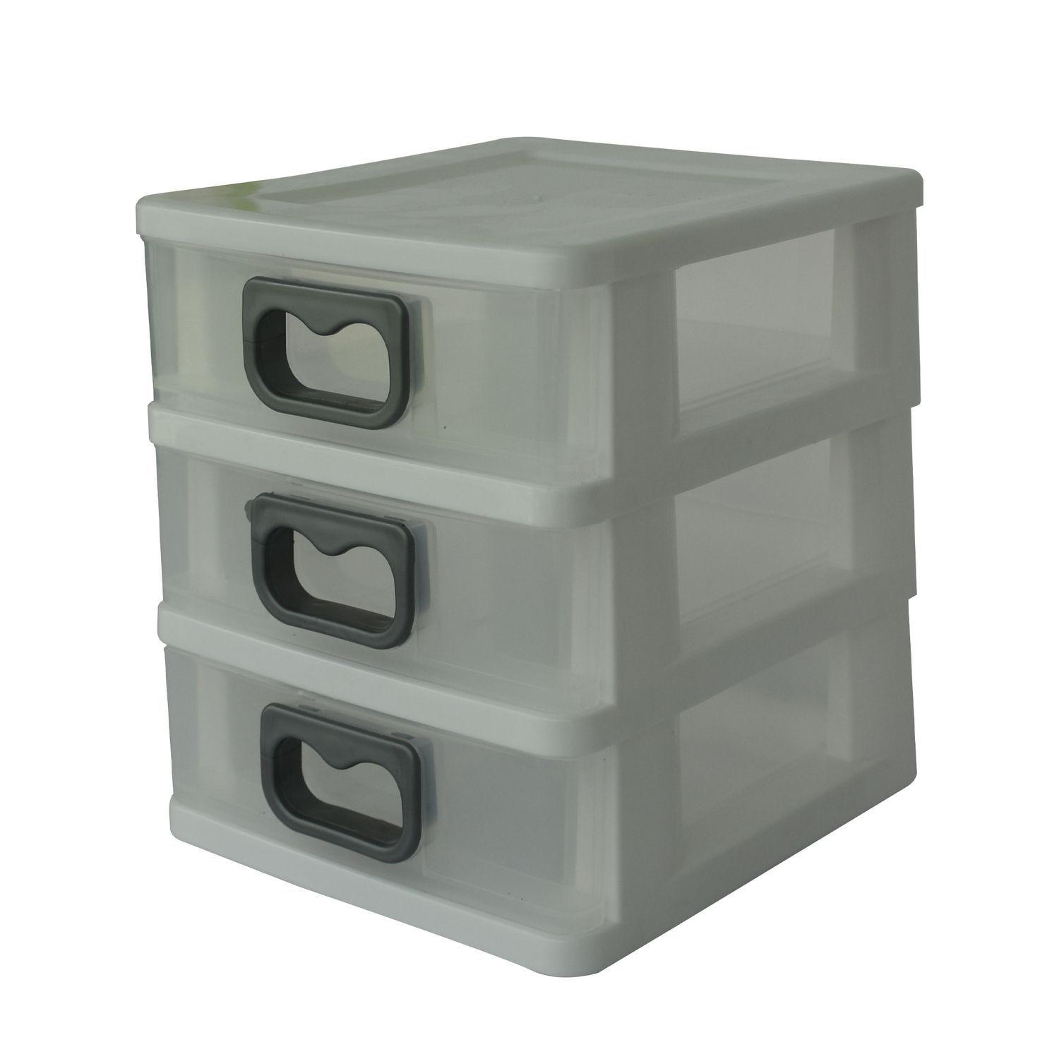 Cajonero plástico organizador 3 Niveles Plastico Blanco-0
