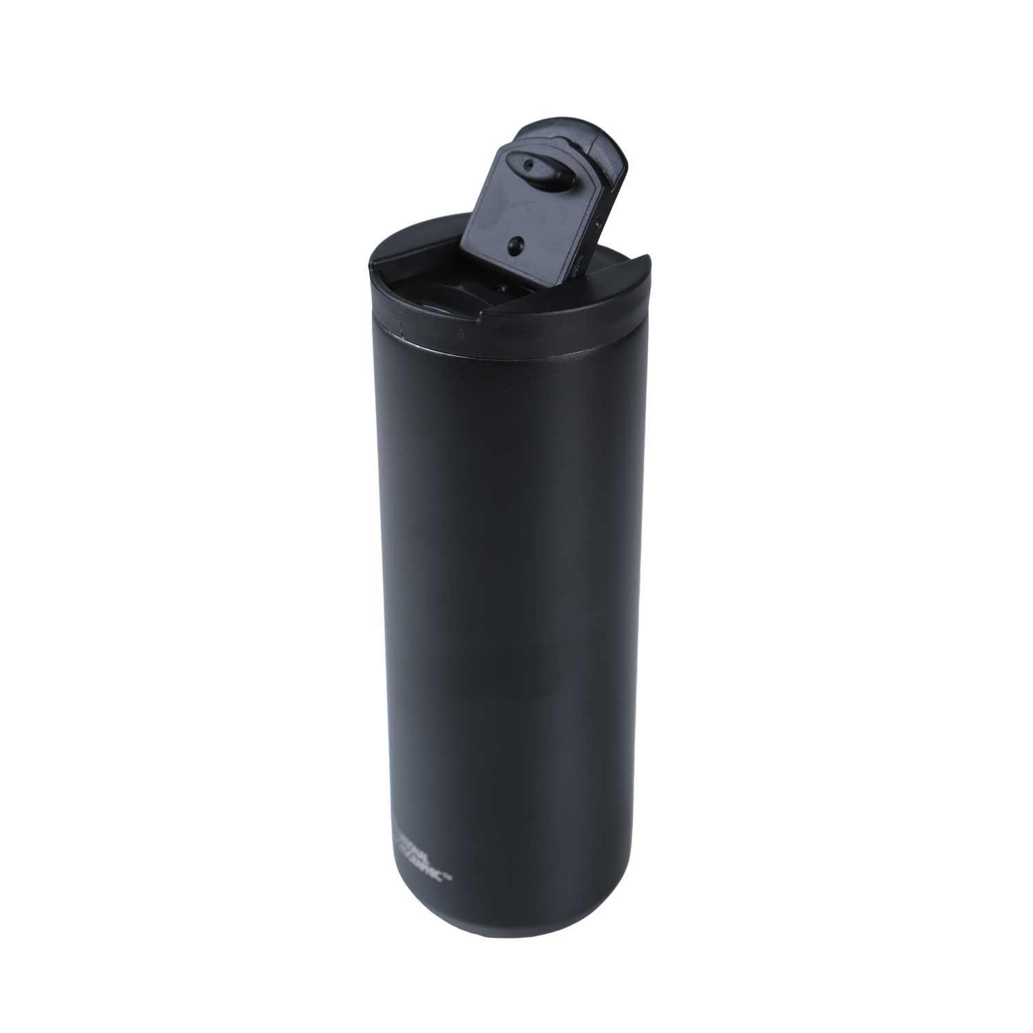 Mug Acero Inoxidable Tapa Flip Antideslizante 500ml Negro-2