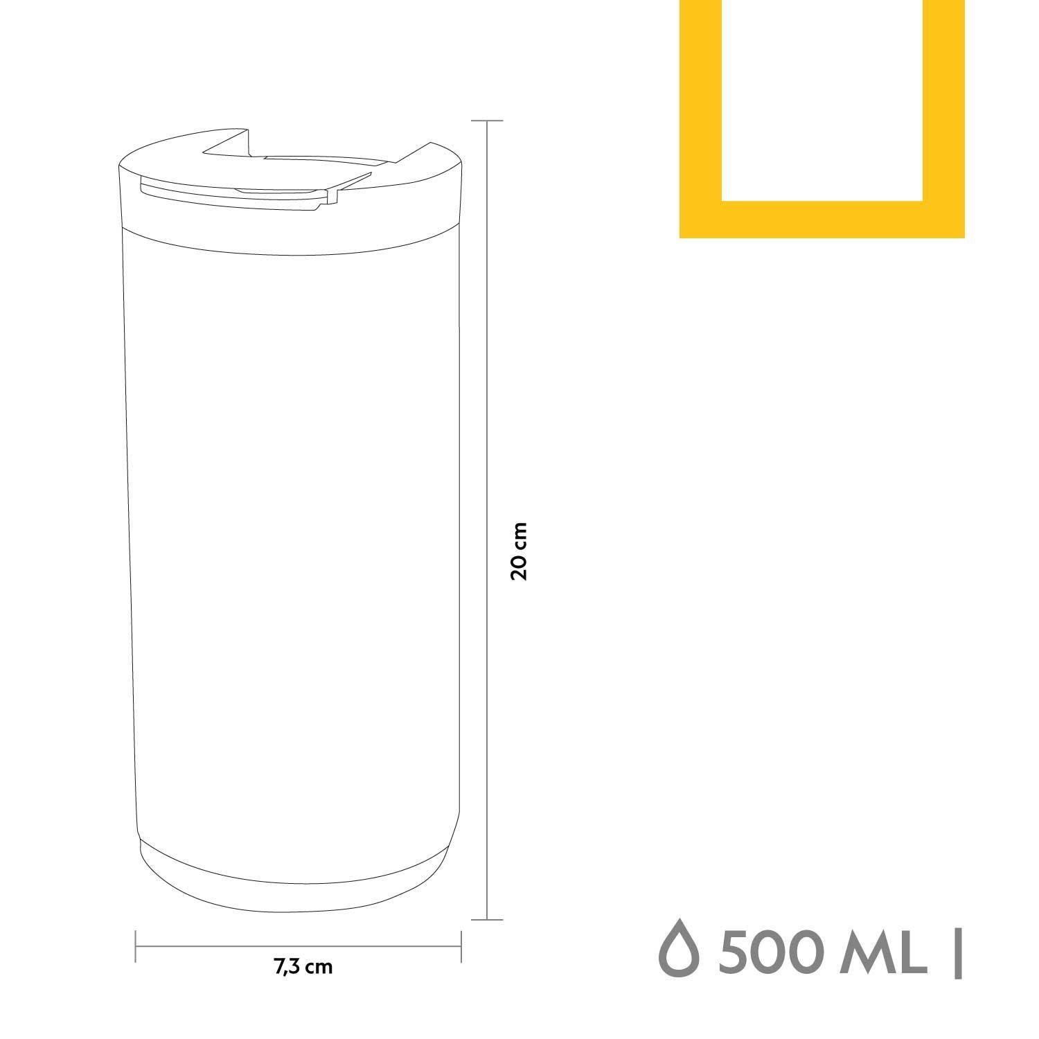 Mug Acero Inoxidable Tapa Flip Antideslizante 500ml Negro-3