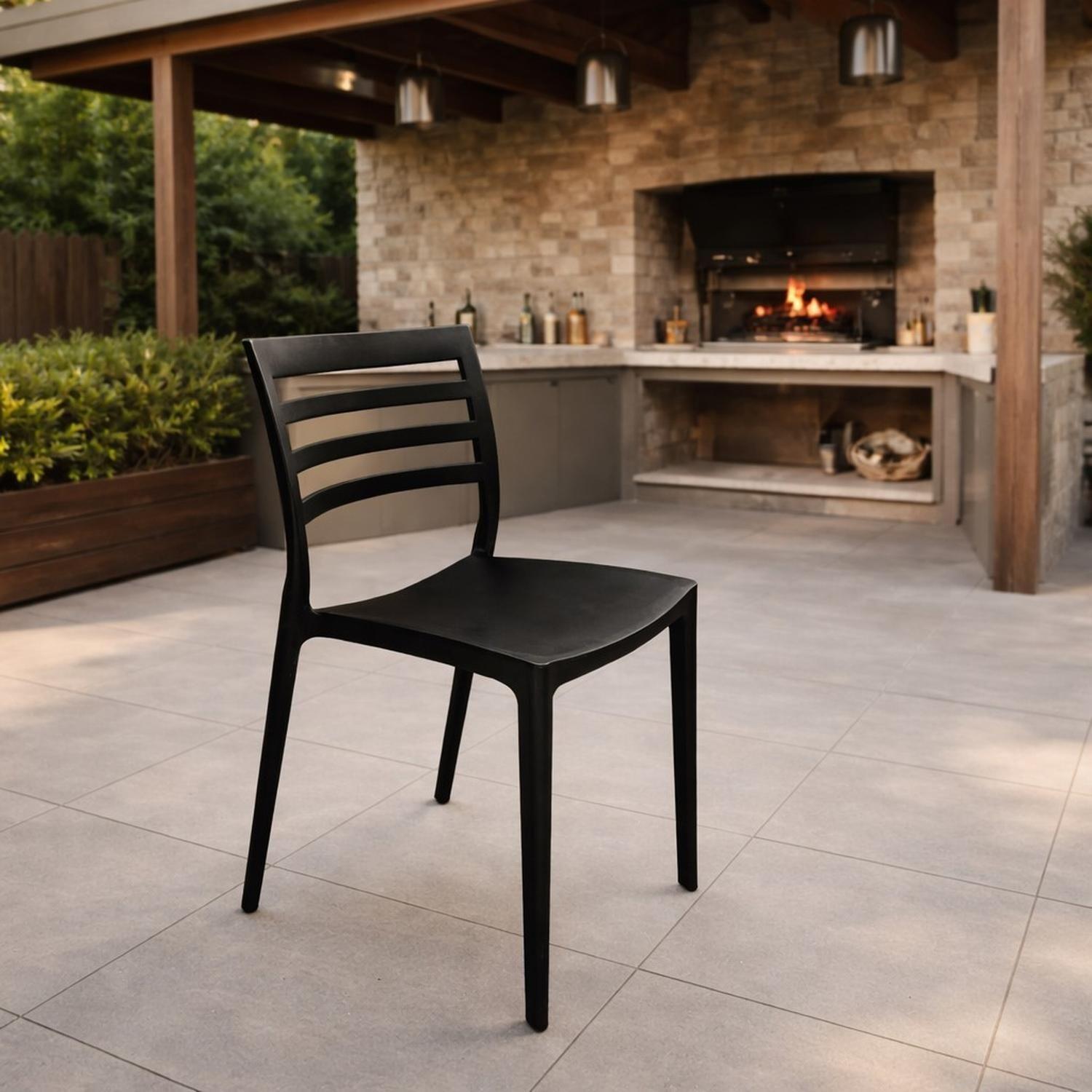 Silla Plástico Apilable Deco Nybro Negra Escandinavia-5