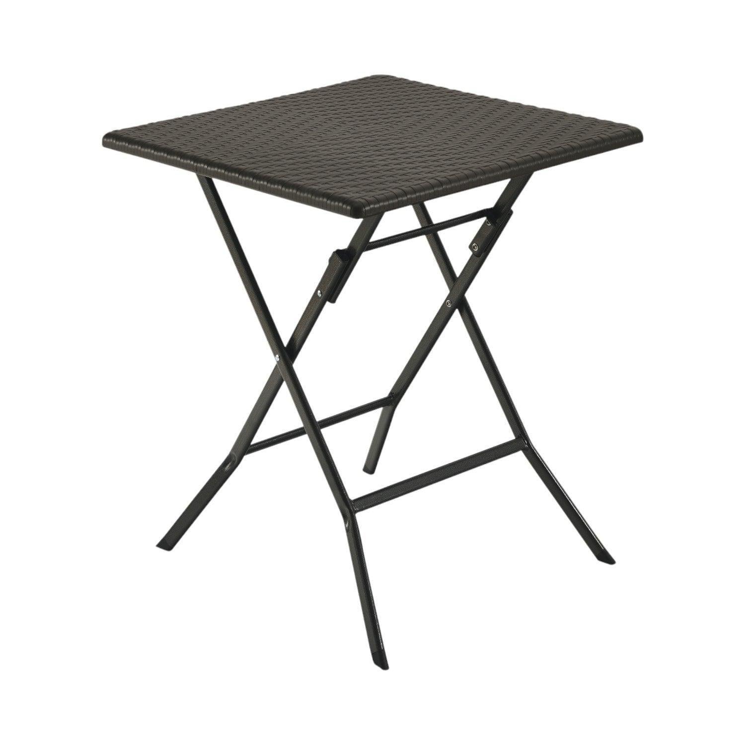 Set 2 Sillas + Mesa Cuadrada Plegable 62 cm Rattan Northwest-1