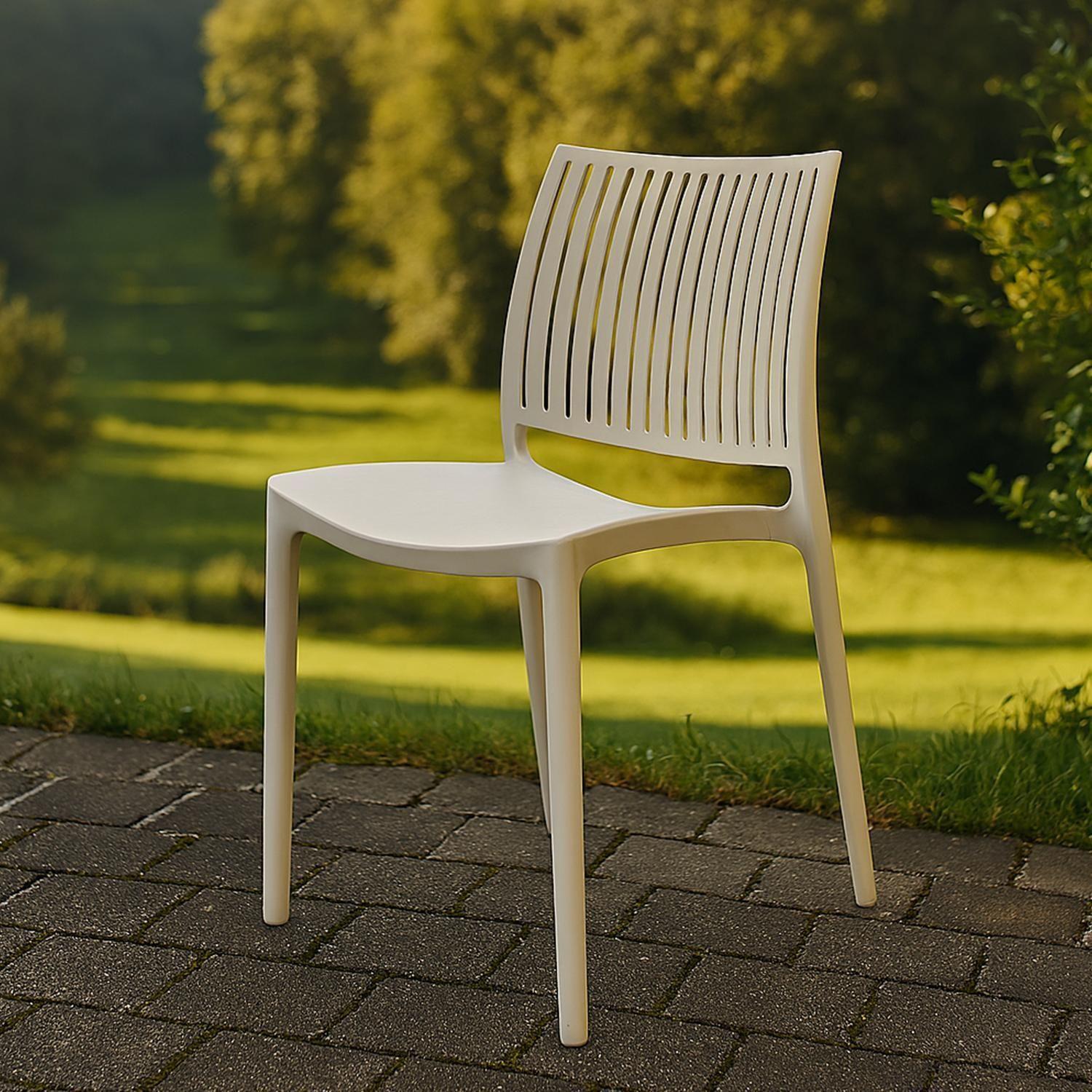 Silla Plástico Apilable Deco Noruega Blanca Escandinavia-6