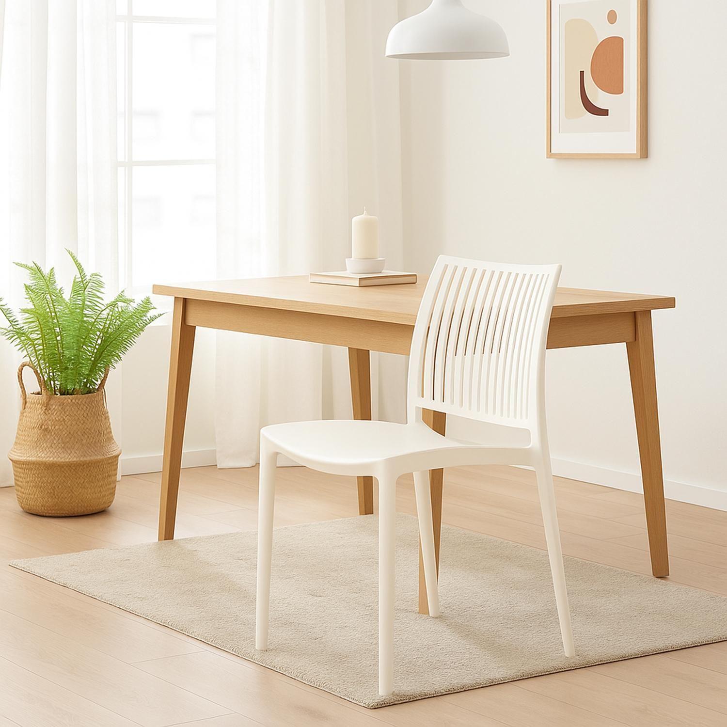 Silla Plástico Apilable Deco Noruega Blanca Escandinavia-2