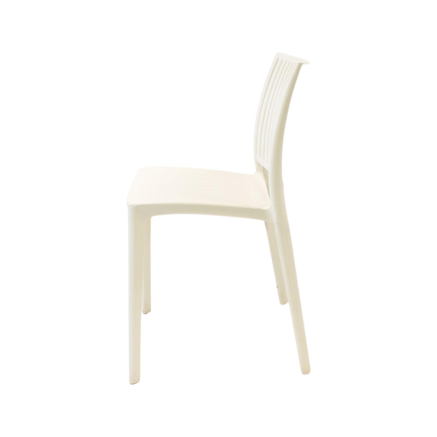 Silla Plástico Apilable Deco Noruega Blanca Escandinavia-3