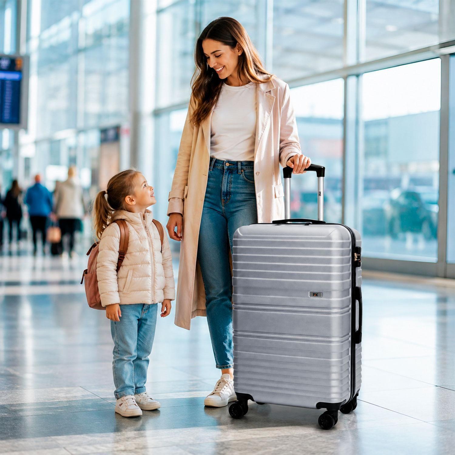 Maleta North Pak Rigida Resistente Ultraliviana 28" 89L Plata-2
